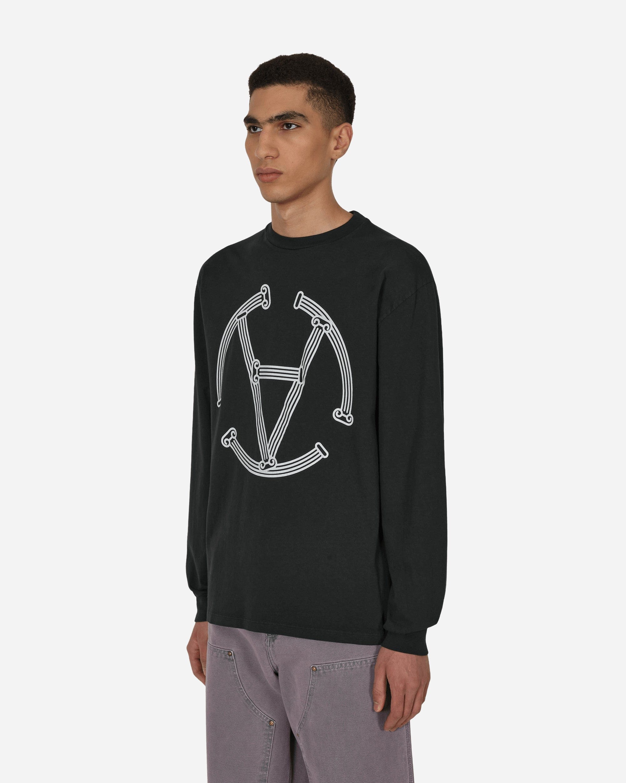 Aries Slam Jam Exclusive Column Circle Longsleeve T - Shirt Black