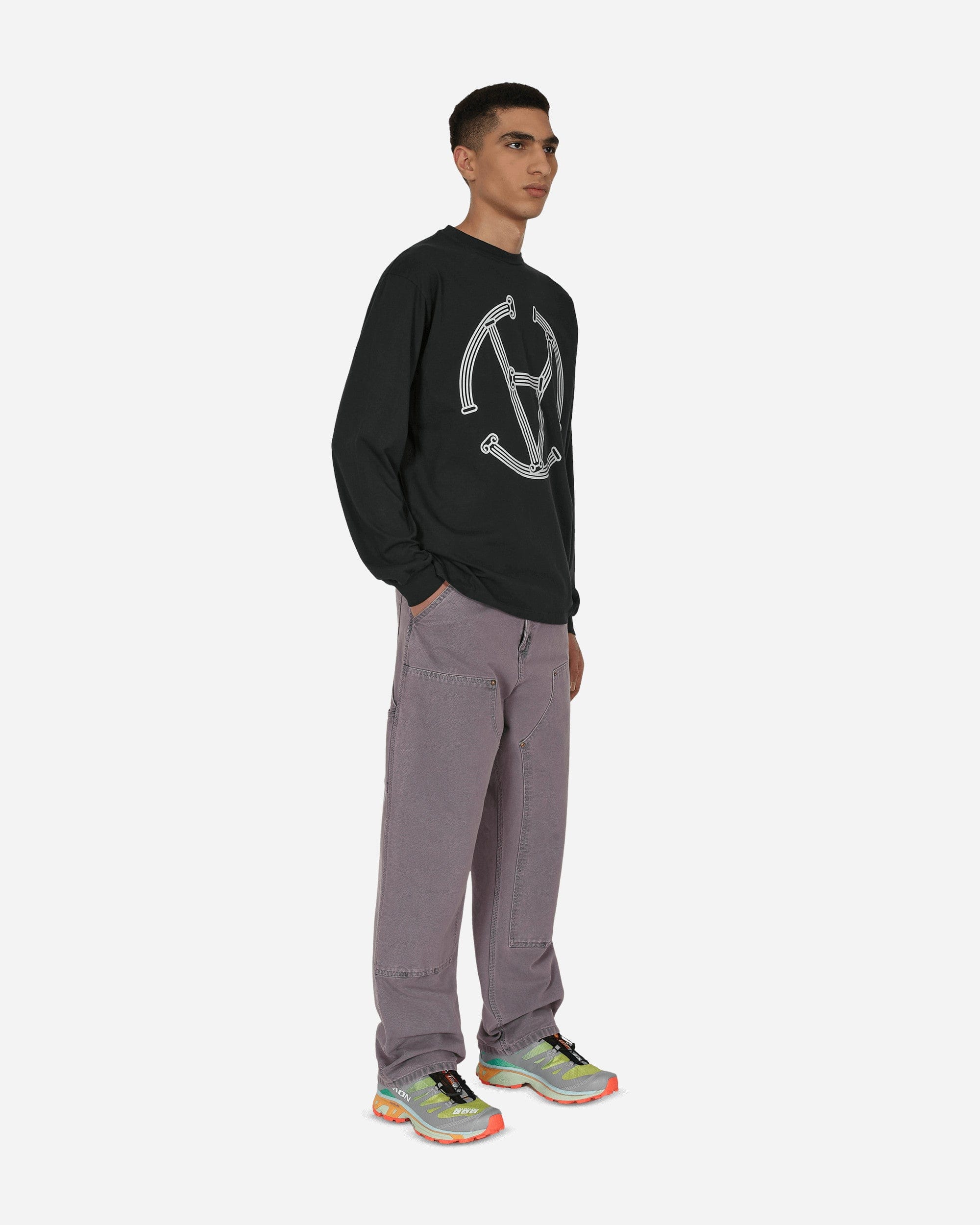 Aries Slam Jam Exclusive Column Circle Longsleeve T - Shirt Black