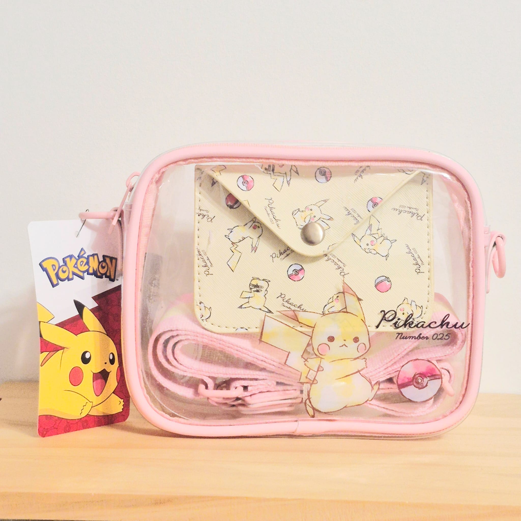 Jezzstah17 Pikachu Pokemon Clear Shoulder Bag and Coin Pouch 2 - Piece Set (Licensed) - Pokémon