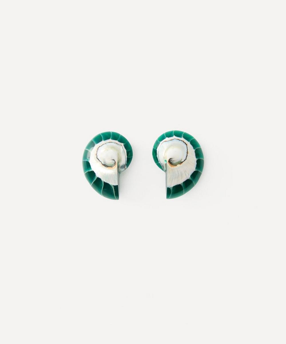 Julietta Rhodium - Plated Nautilus Earrings