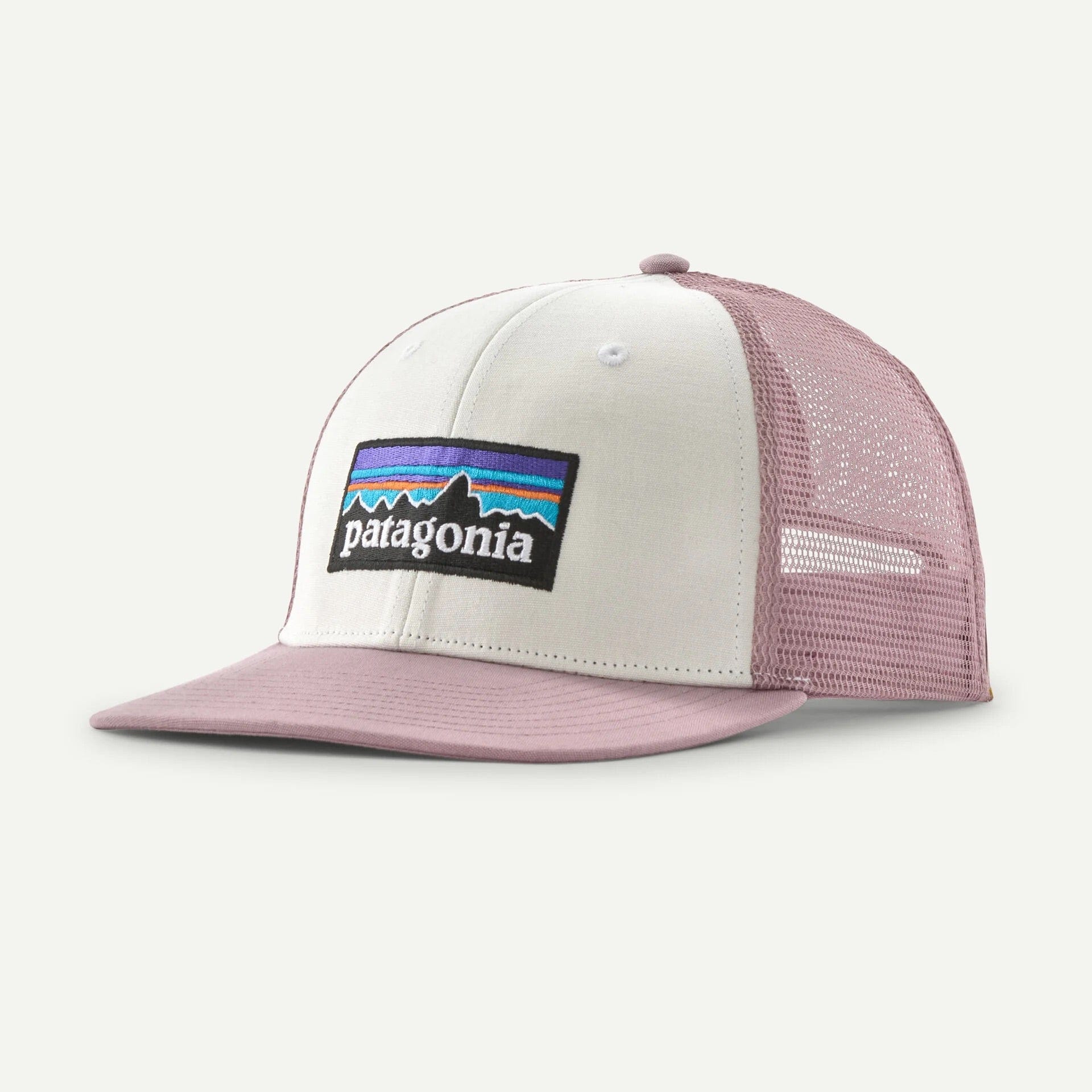 Patagonia P - 6 Logo Trucker Hat - White / Quiet Violet