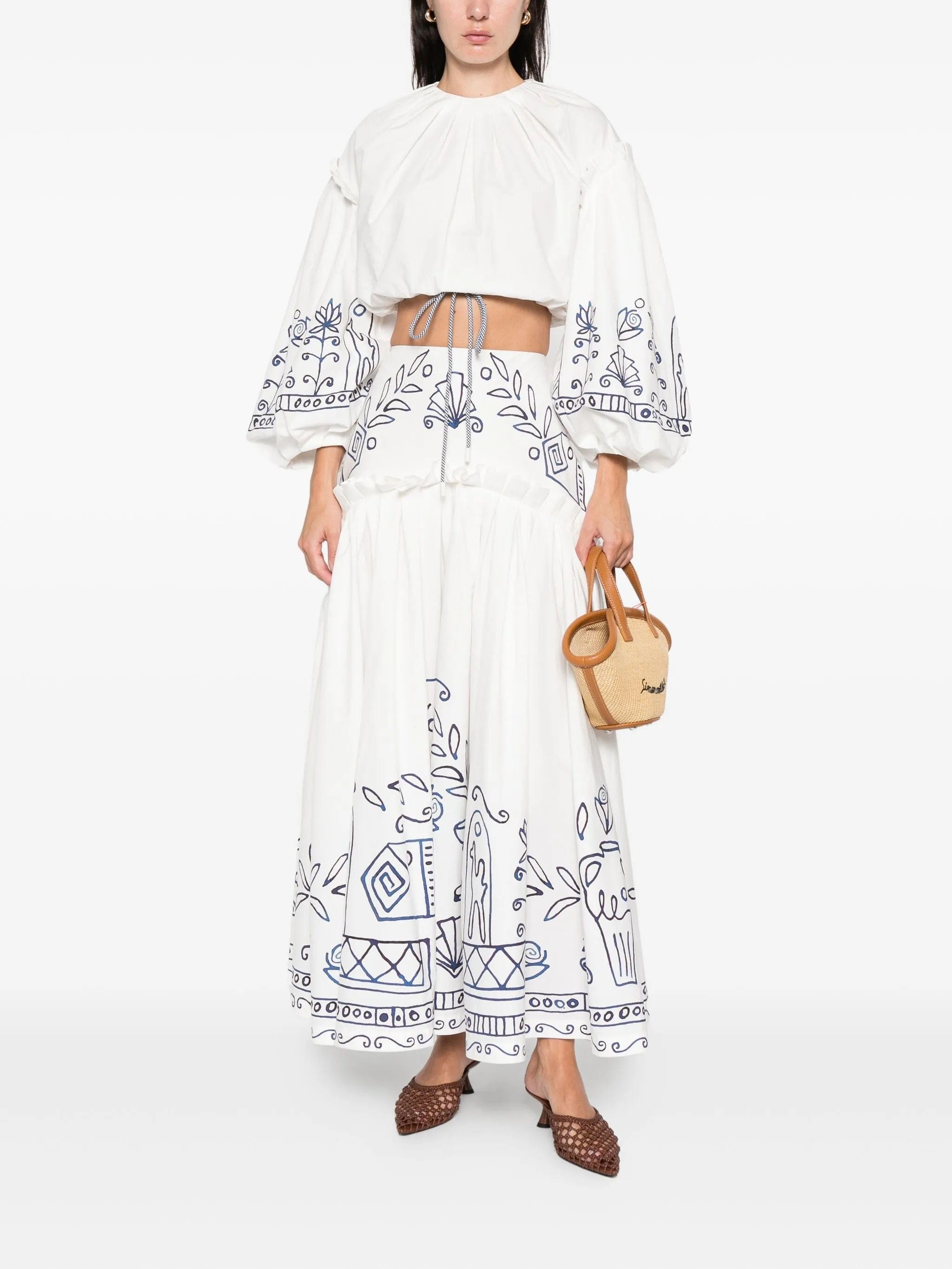 Alemais x Lrnce Leela printed maxi skirt