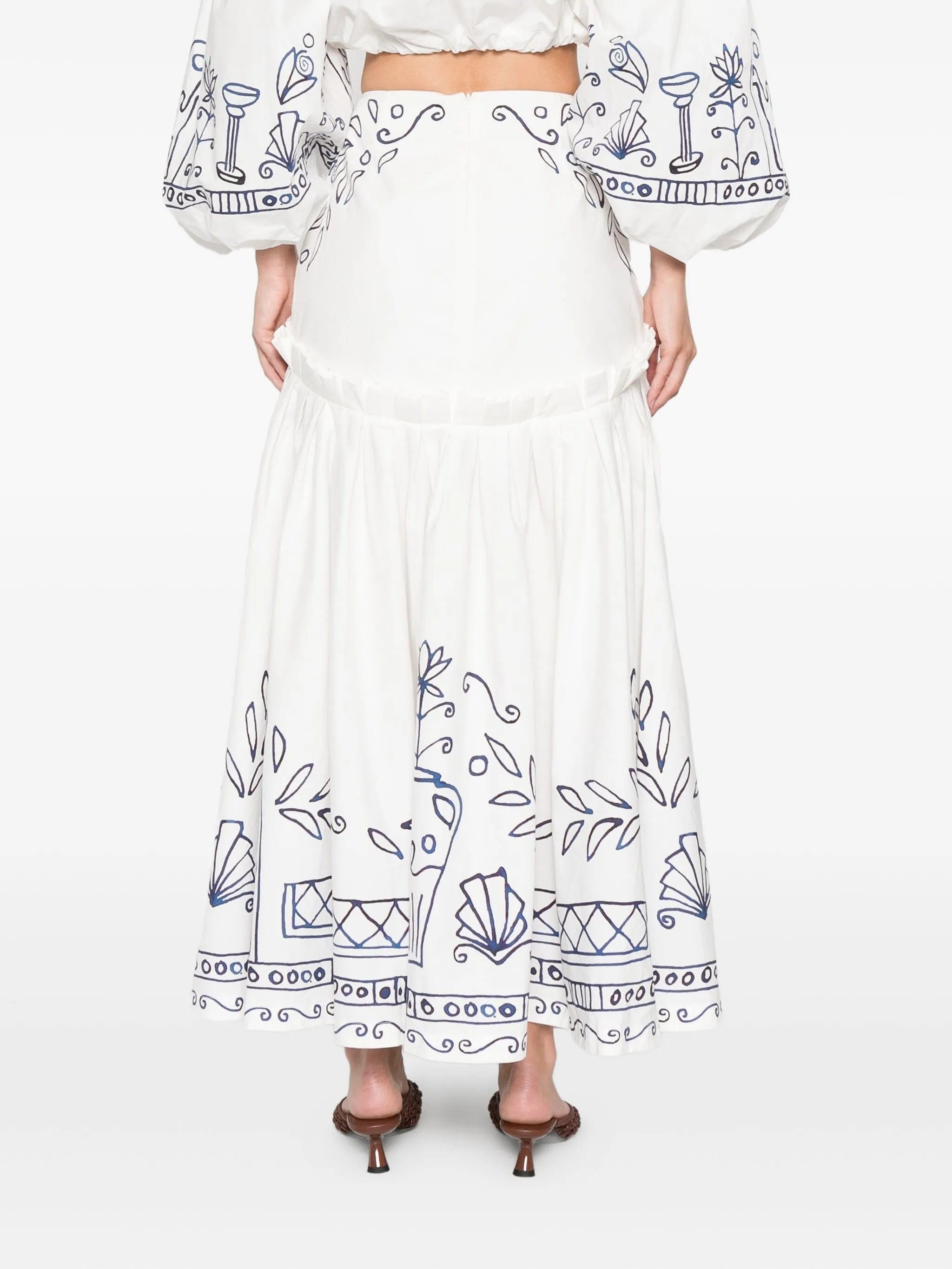 Alemais x Lrnce Leela printed maxi skirt