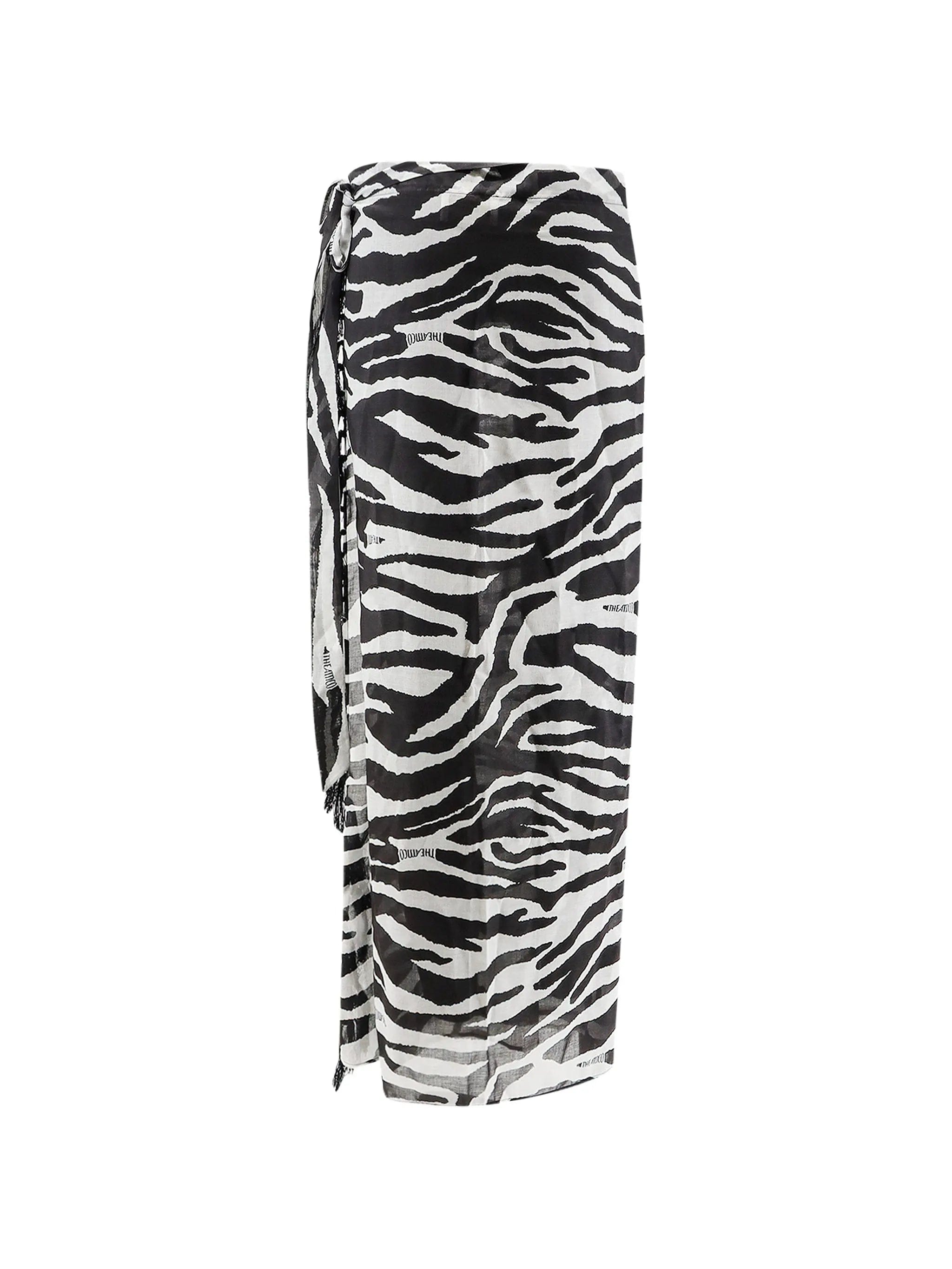 The Attico zebra - print pareo skirt