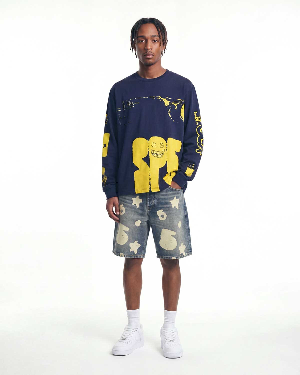 Sp5der Worldwide Sp5der X - ray L/S T-Shirt Navy
