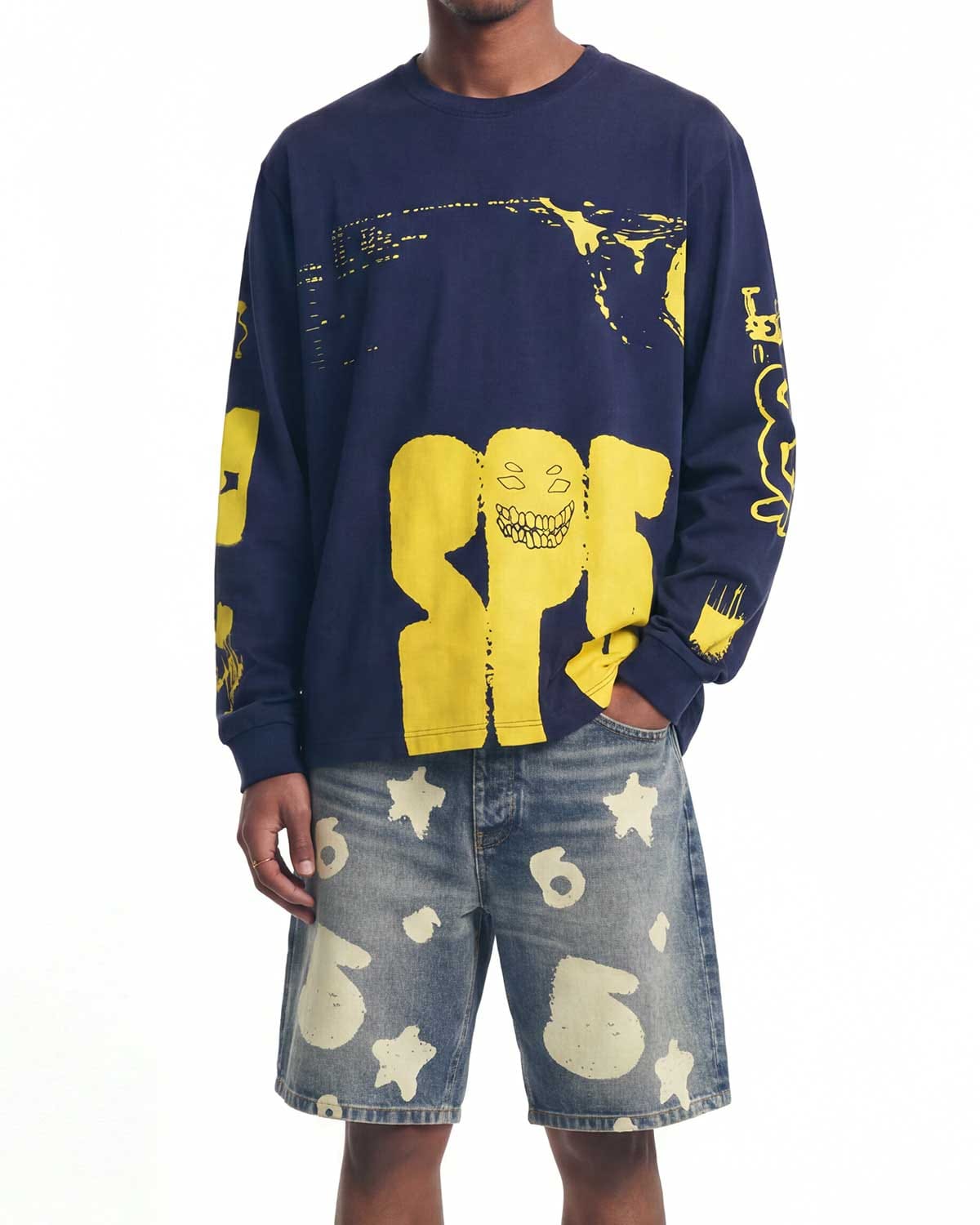 Sp5der Worldwide Sp5der X - ray L/S T-Shirt Navy