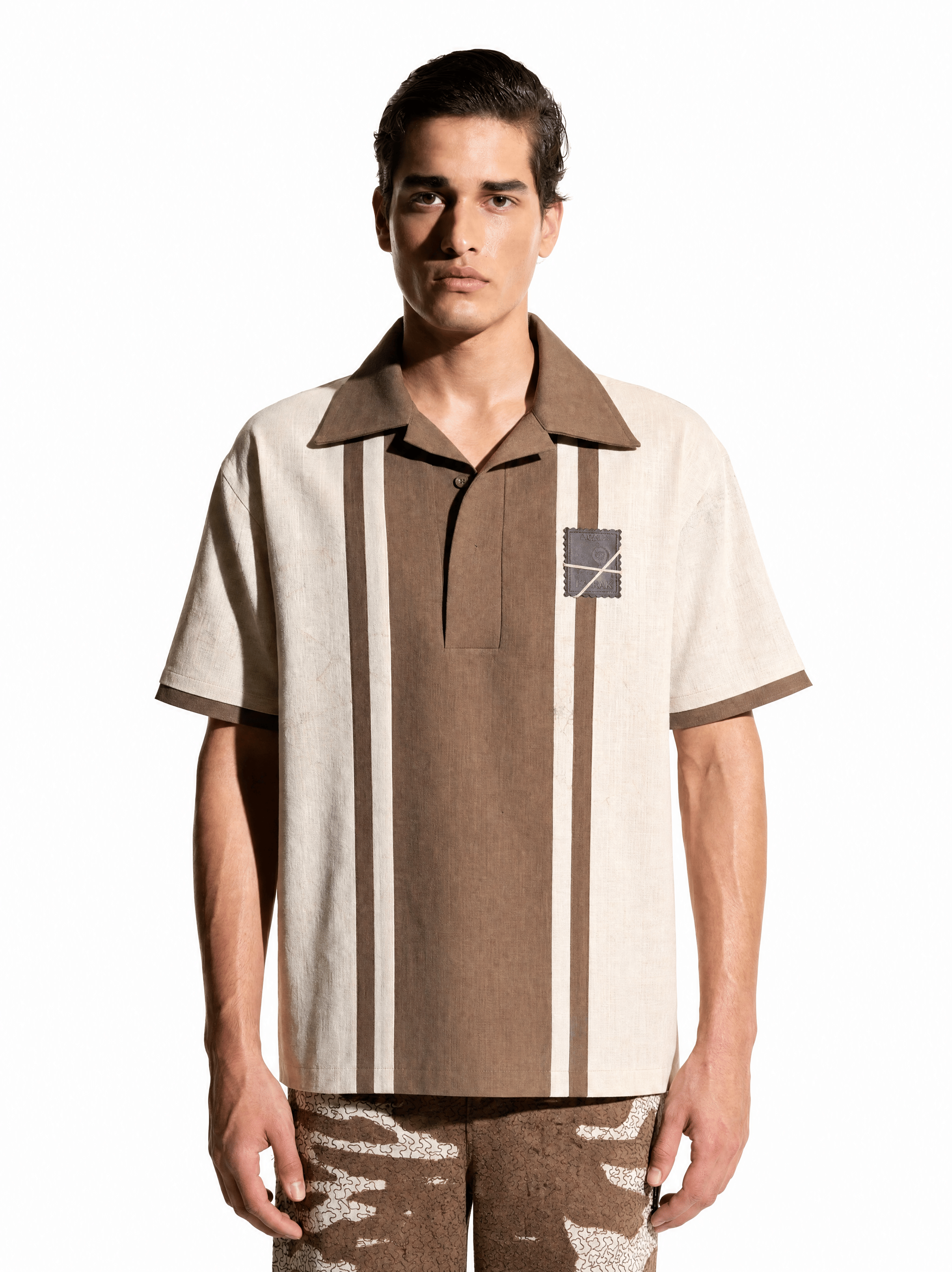 Polo Stripe Beige Polo Shirt