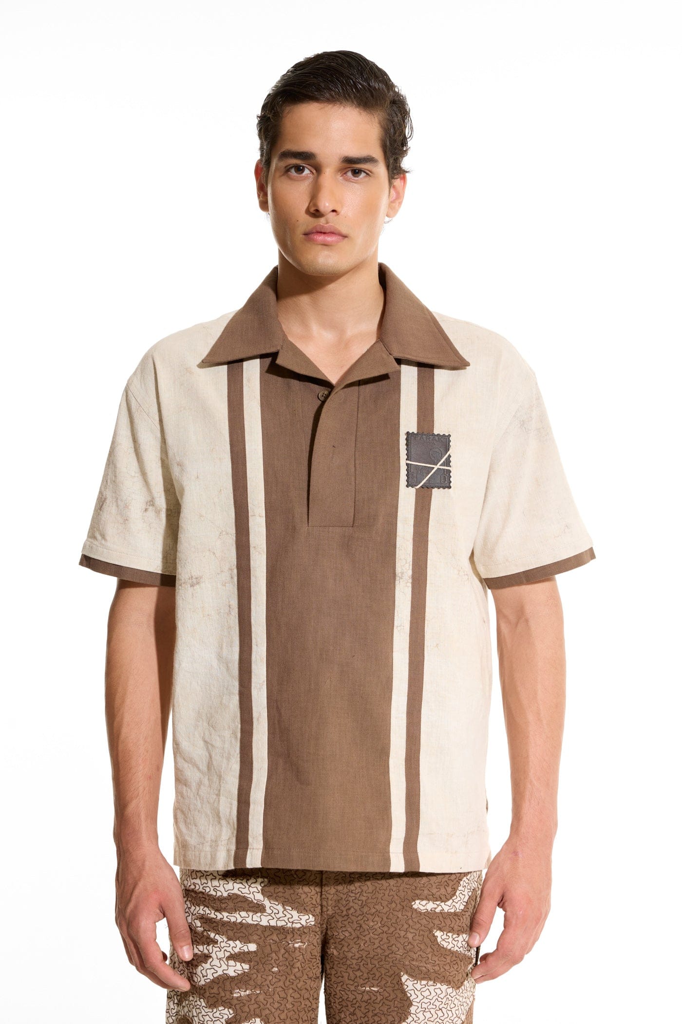Polo Stripe Beige Polo Shirt