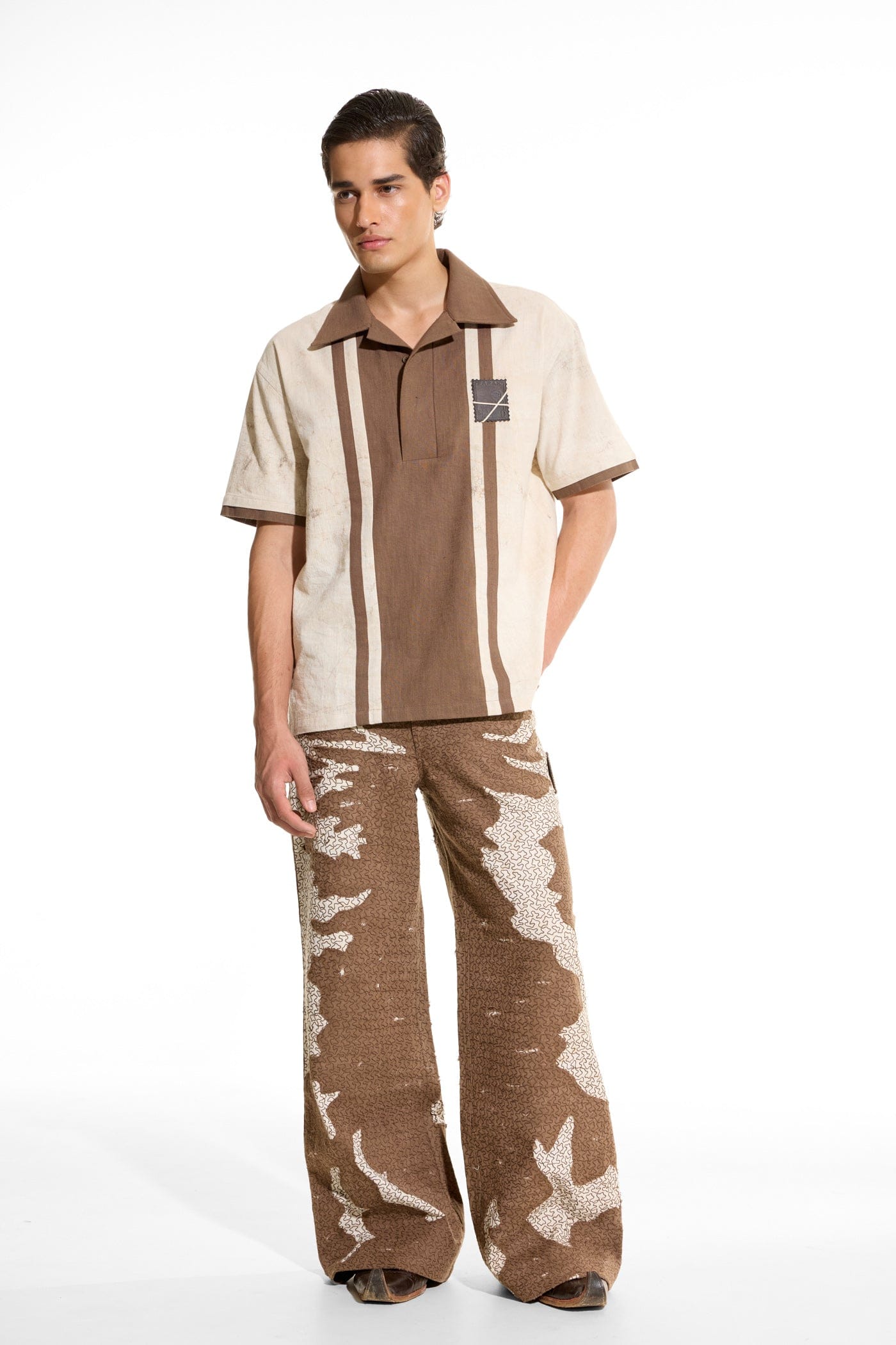 Polo Stripe Beige Polo Shirt