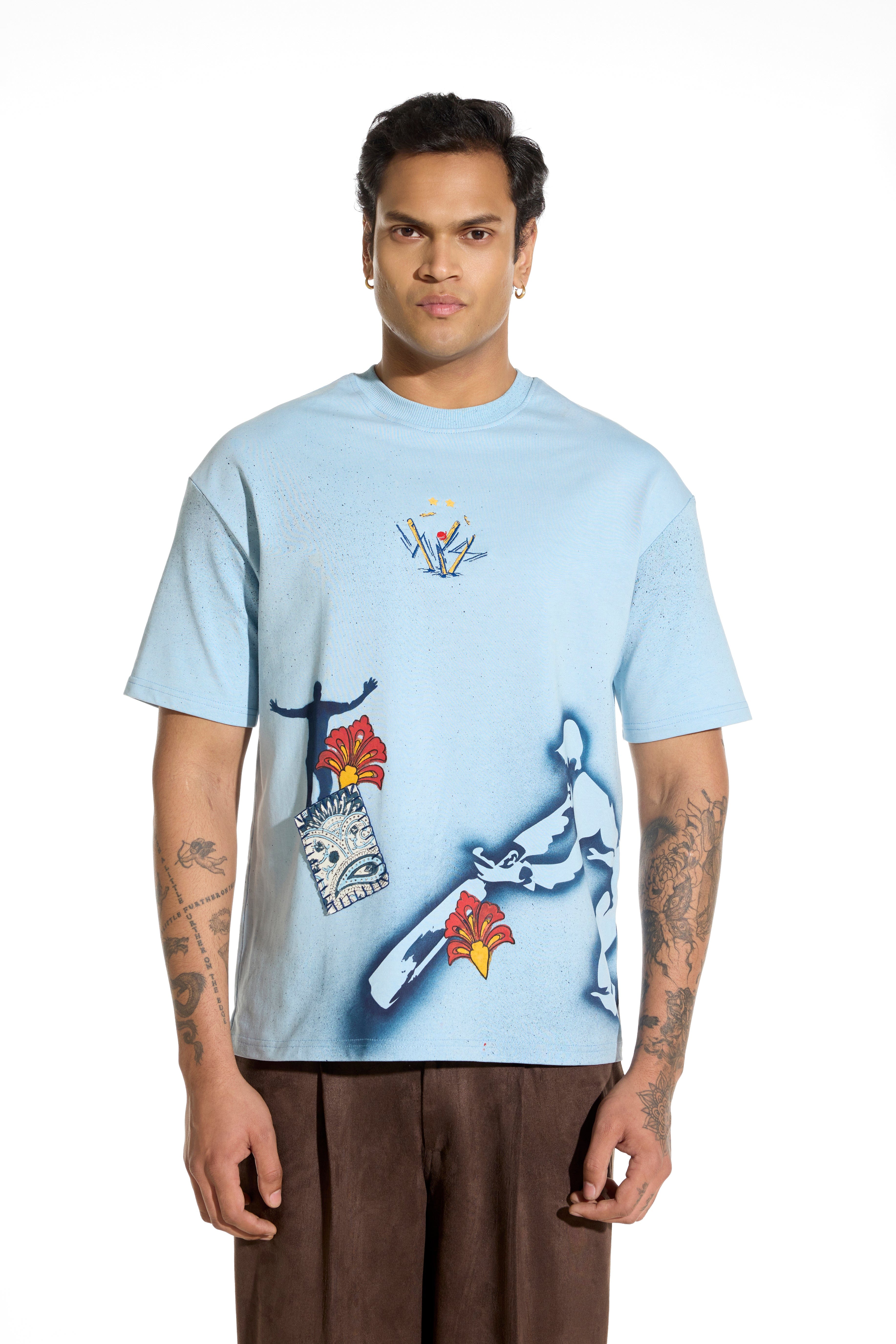 F A R A K Stone wash Spray T - shirt