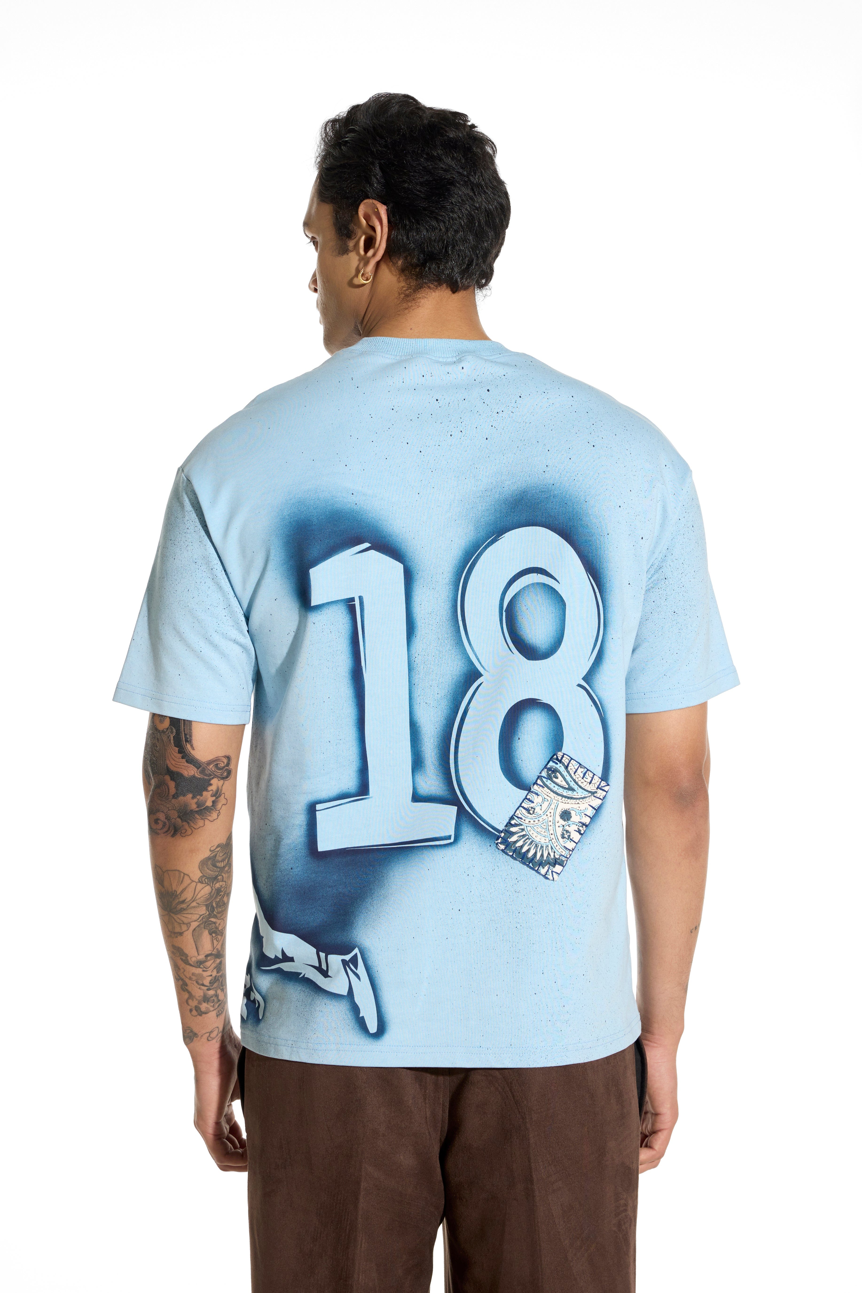 F A R A K Stone wash Spray T - shirt