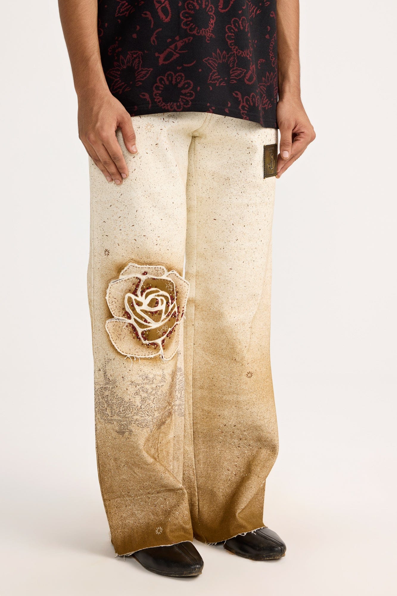 Handmade Burning Flower Handmade - Pants