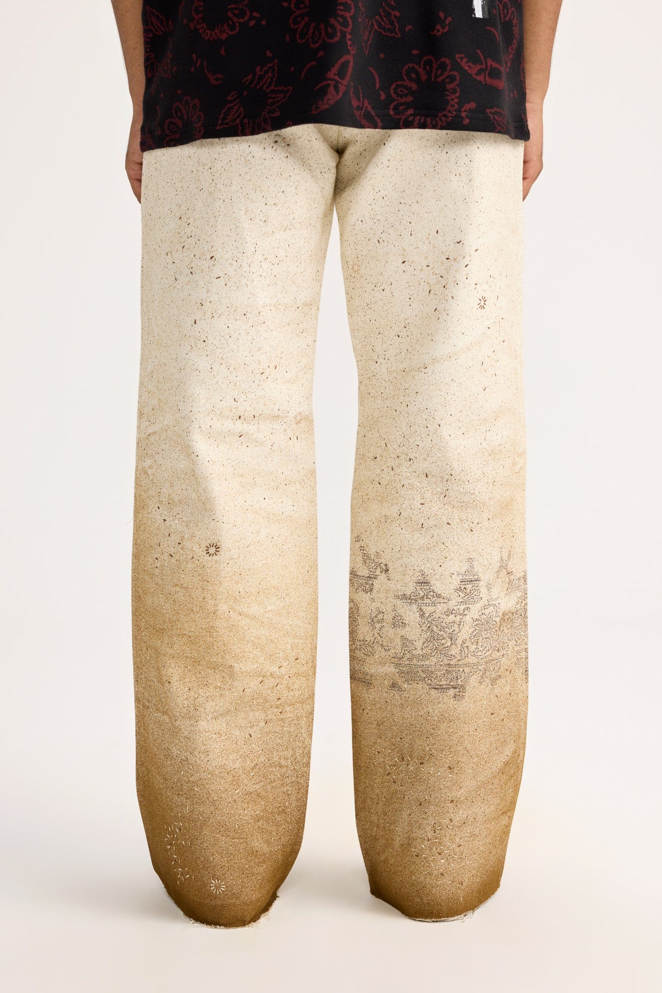 Handmade Burning Flower Handmade - Pants