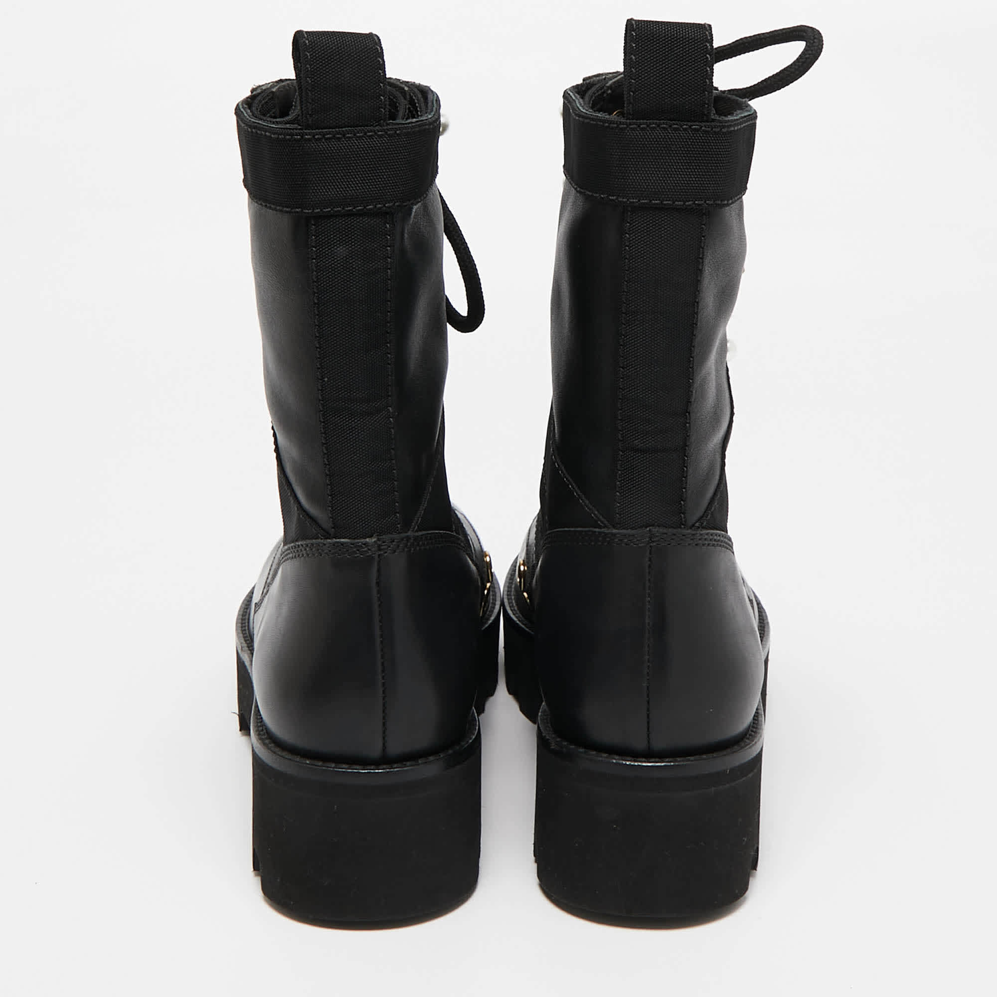 Altuzarra Black Canvas And Leather Cosmo Jungle Combat Boots