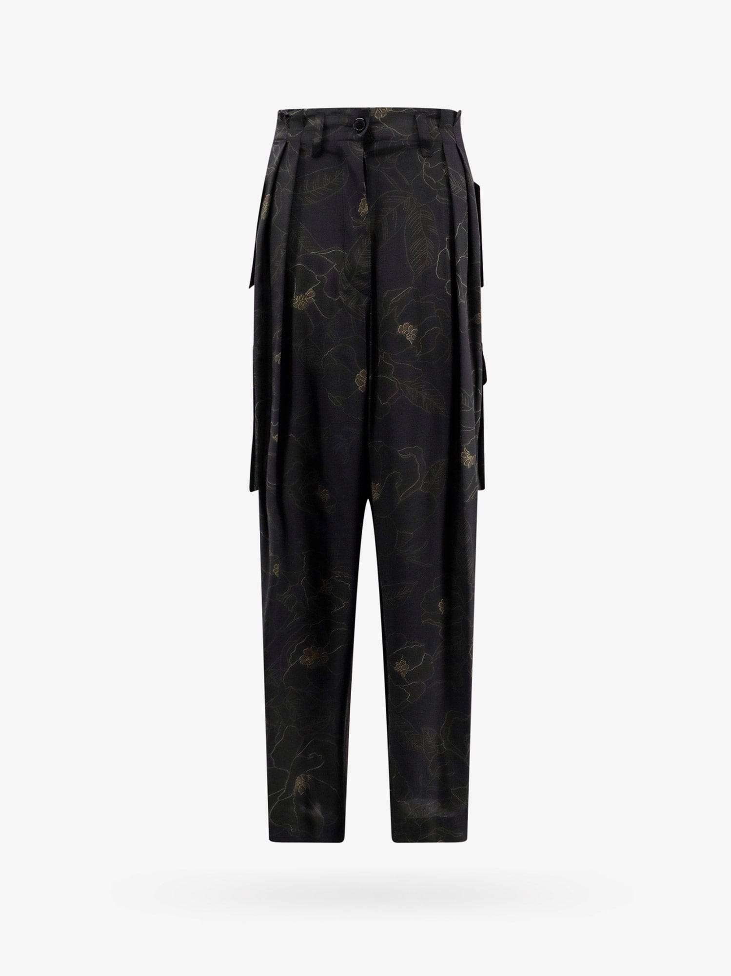 DRIES VAN NOTEN Silk cargo trousers