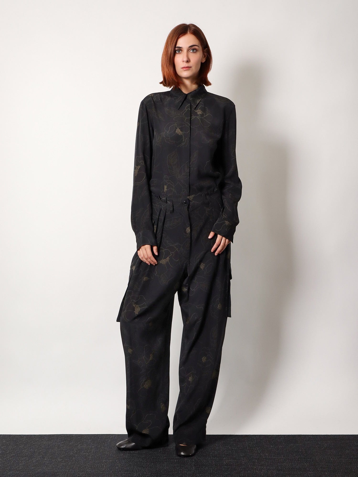 DRIES VAN NOTEN Silk cargo trousers