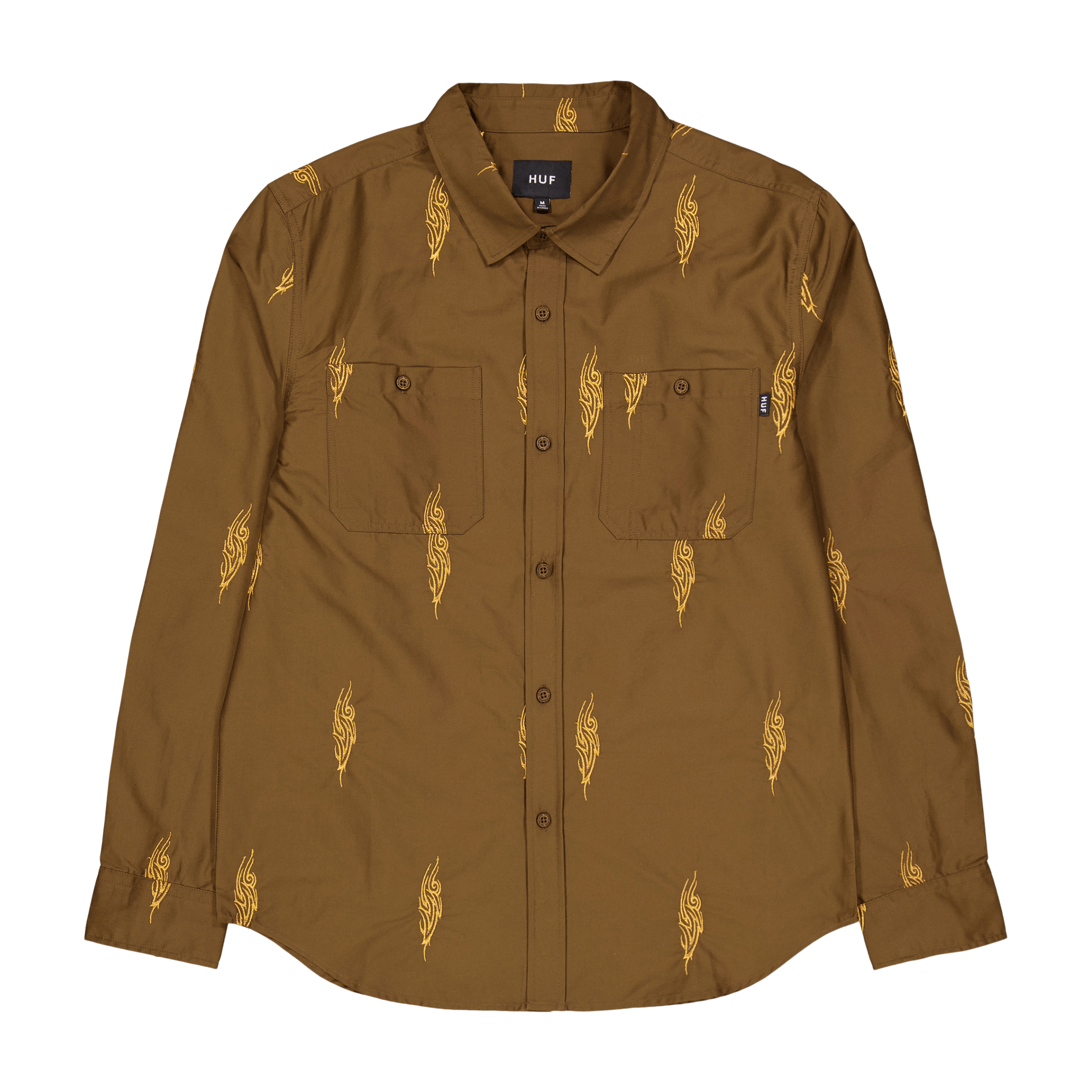 HUF Larkin Embroidered Work Shirt Bison