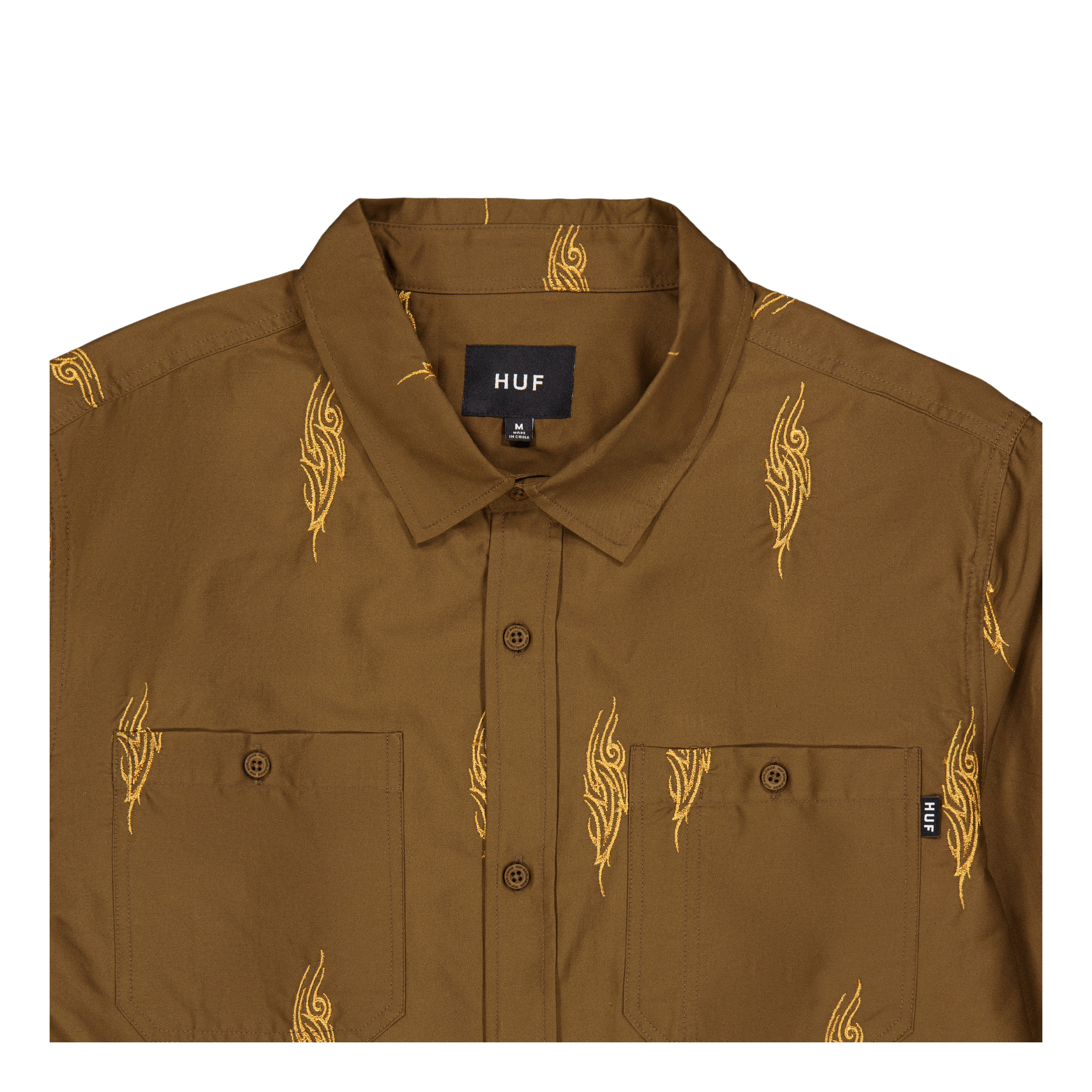 HUF Larkin Embroidered Work Shirt Bison