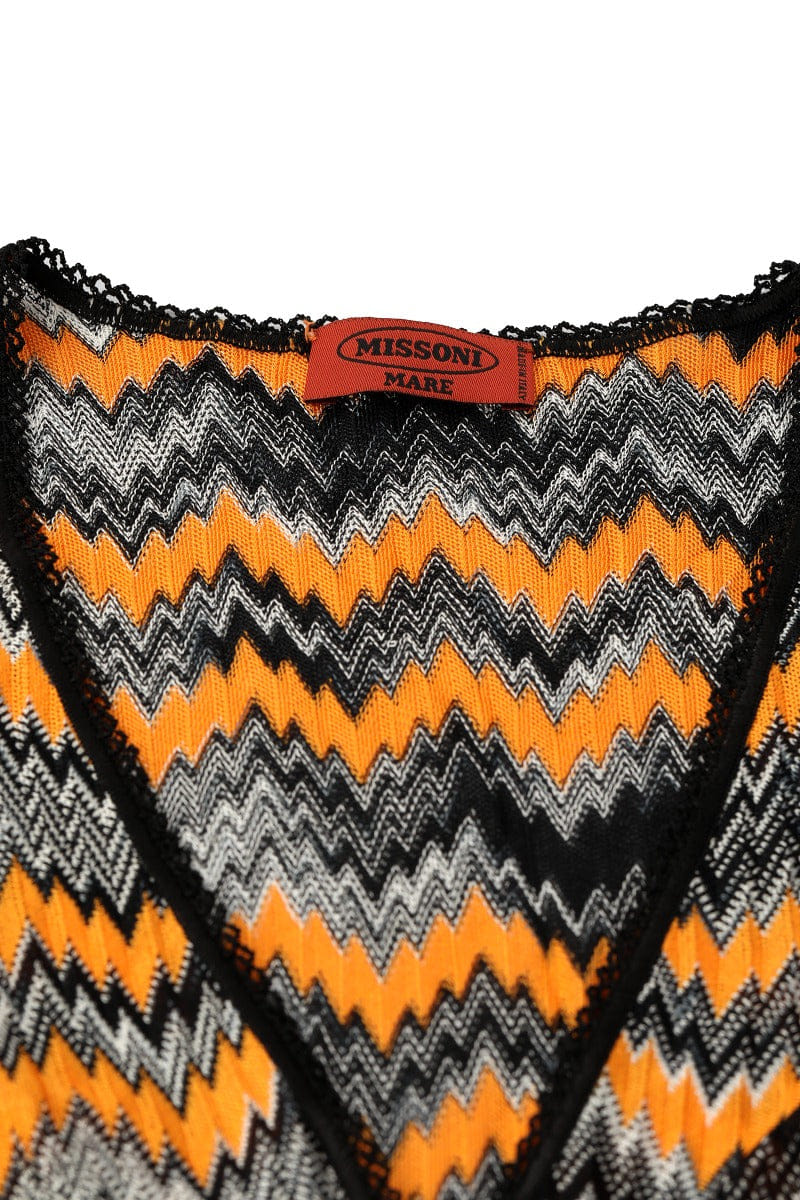 Missoni Size 38 Multicolor Crochet Knit Kaftan Tunic Top
