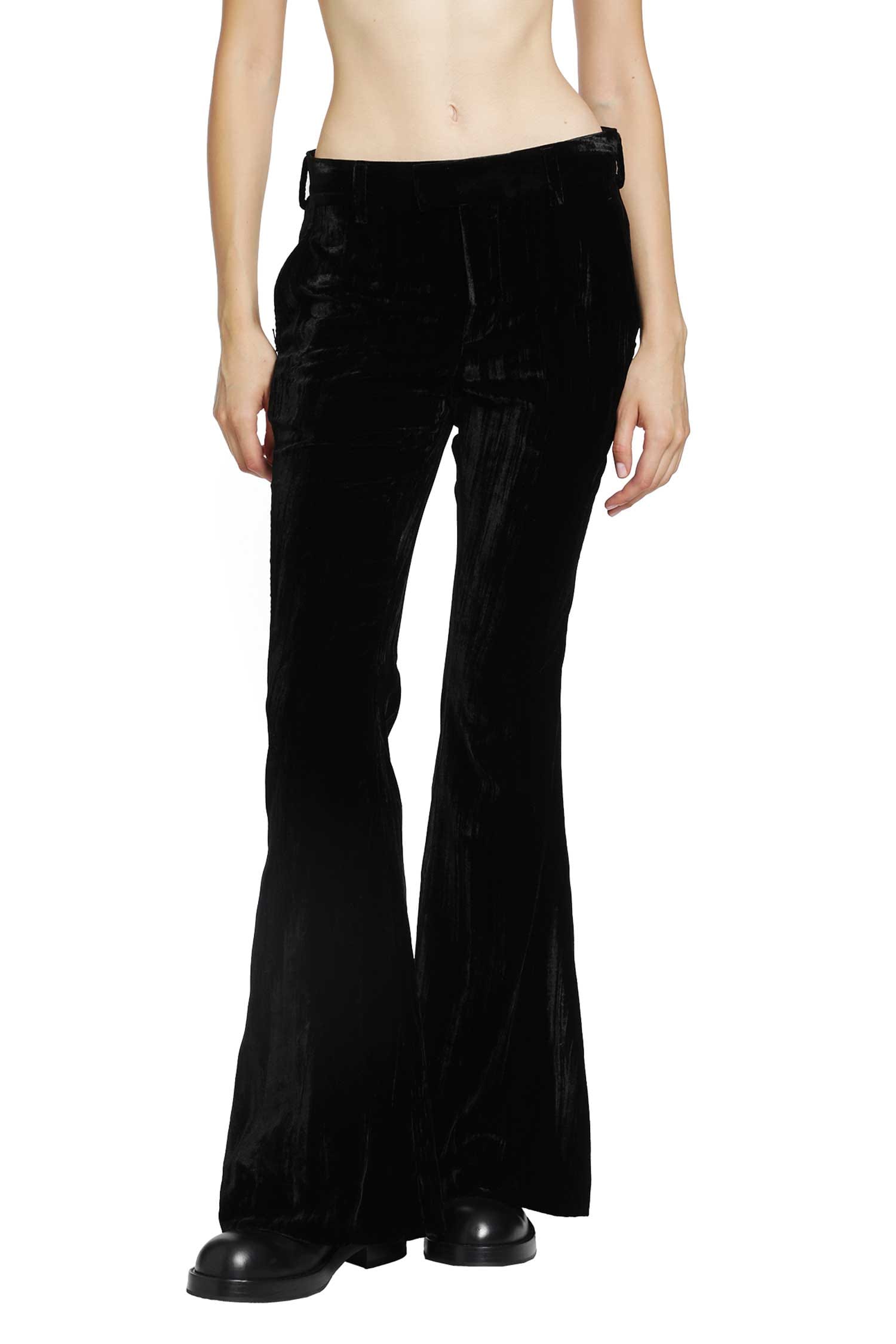 ANN Demeulemeester Adri Bootcut Trousers in Froissé Velvet