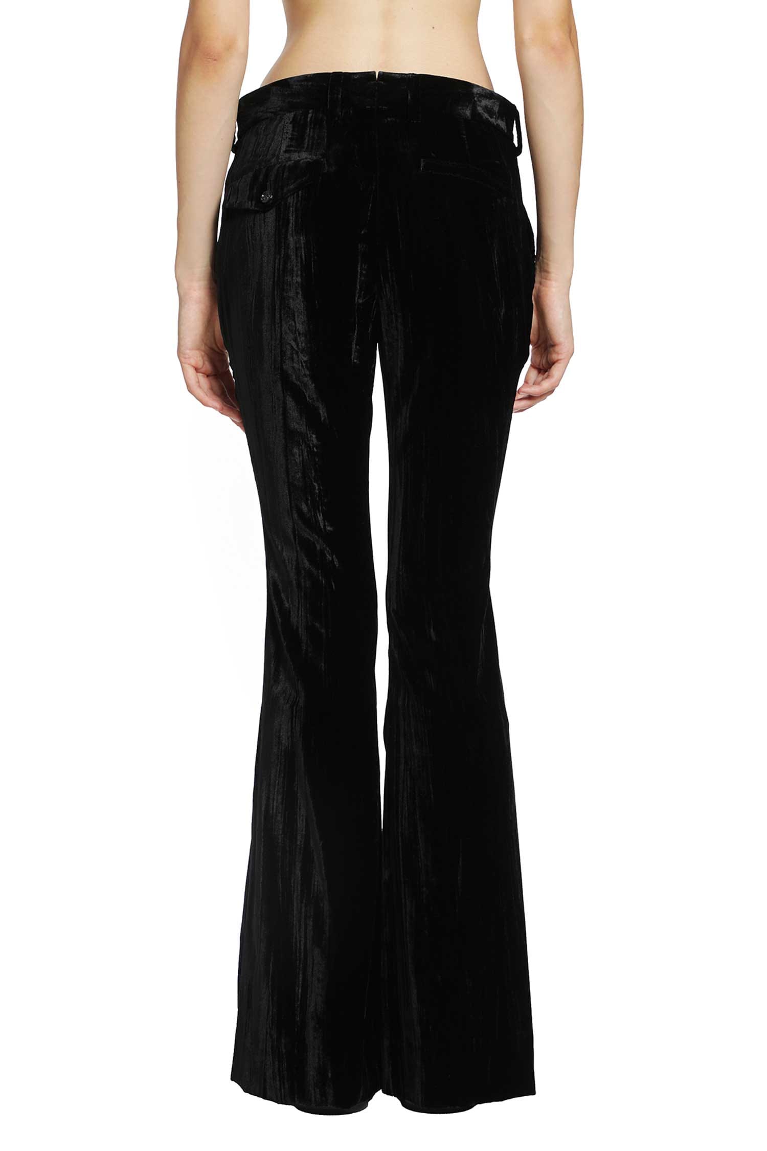ANN Demeulemeester Adri Bootcut Trousers in Froissé Velvet