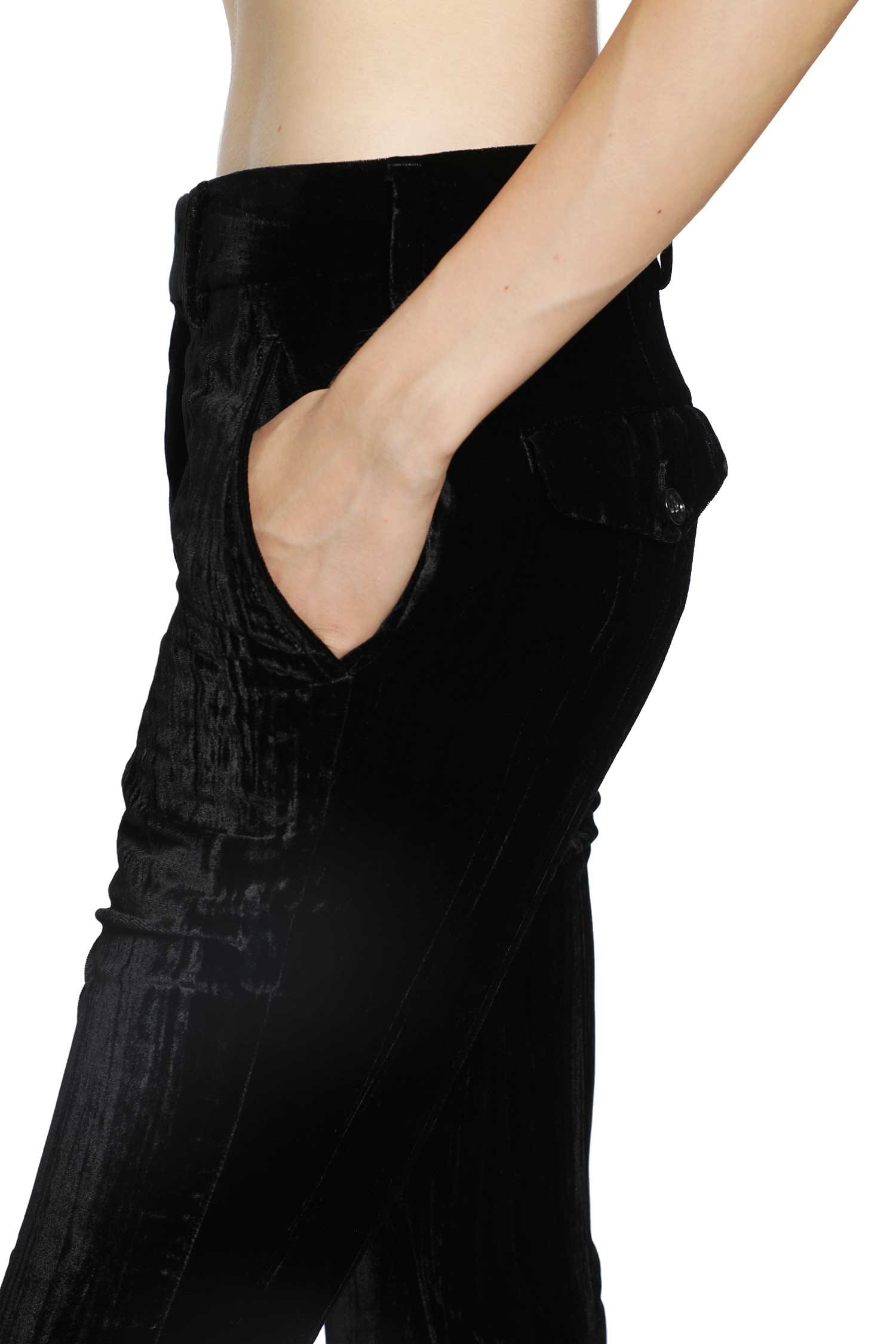 ANN Demeulemeester Adri Bootcut Trousers in Froissé Velvet