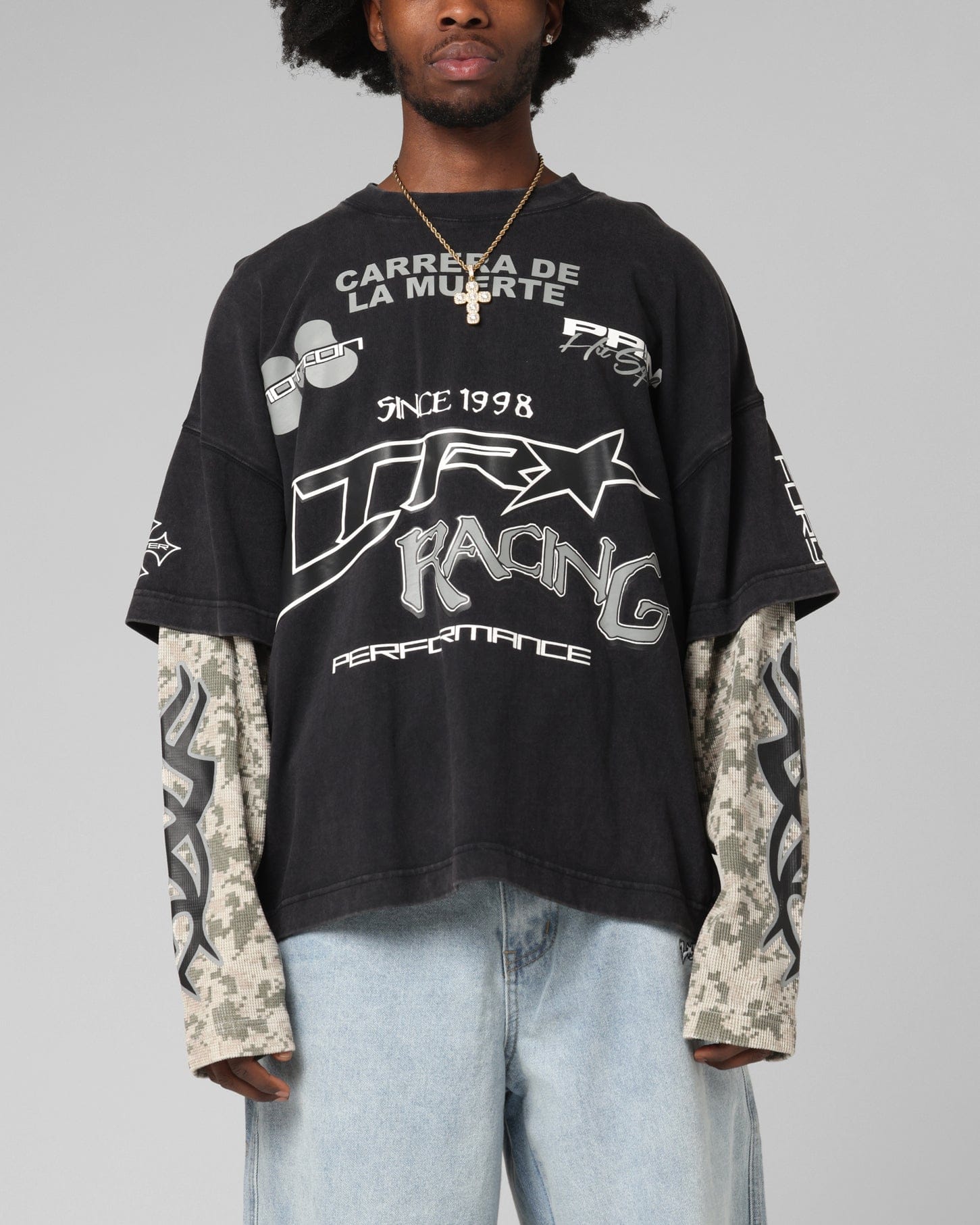 Loiter Performance Layered Long Sleeve T - Shirt Vintage Black