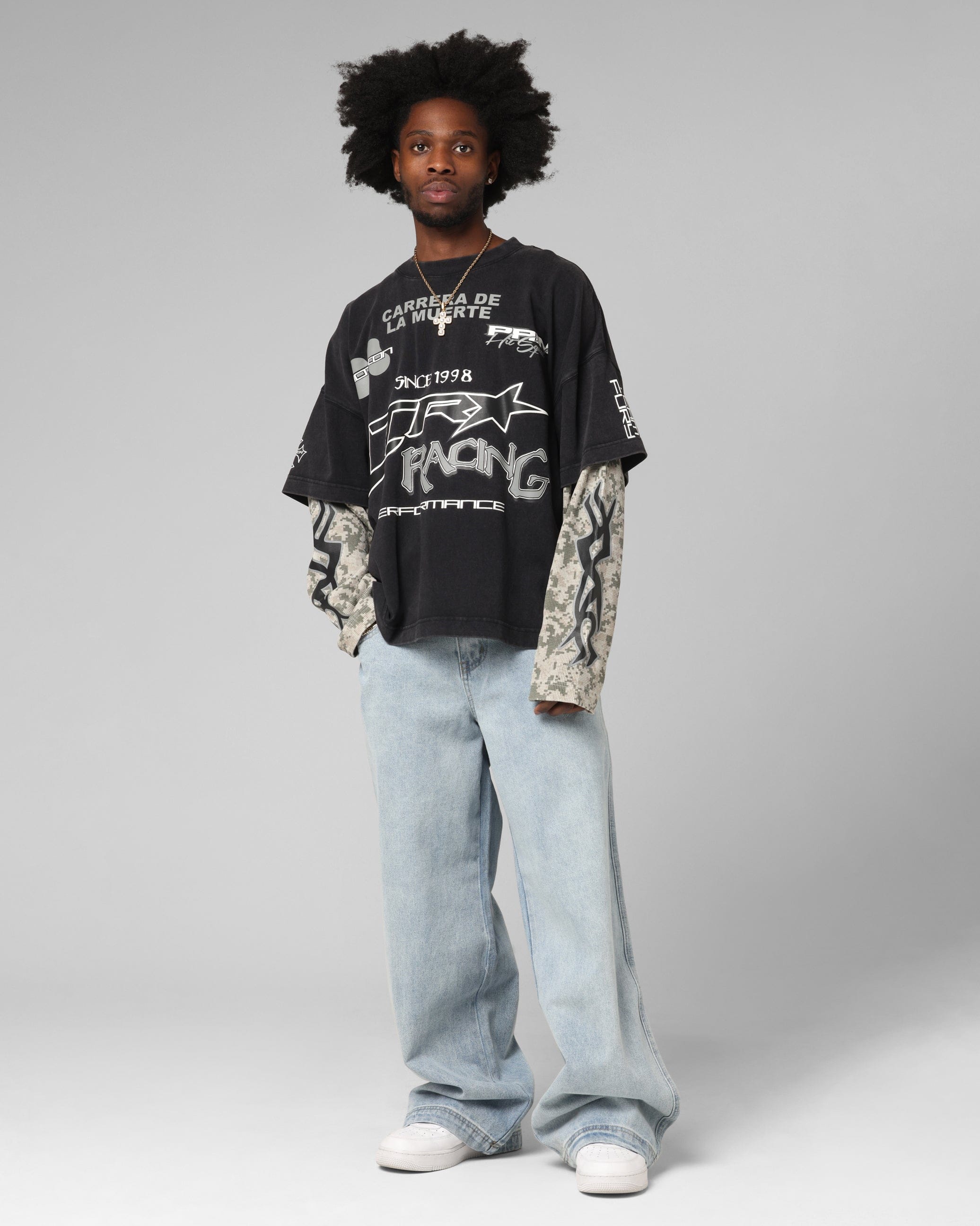 Loiter Performance Layered Long Sleeve T - Shirt Vintage Black