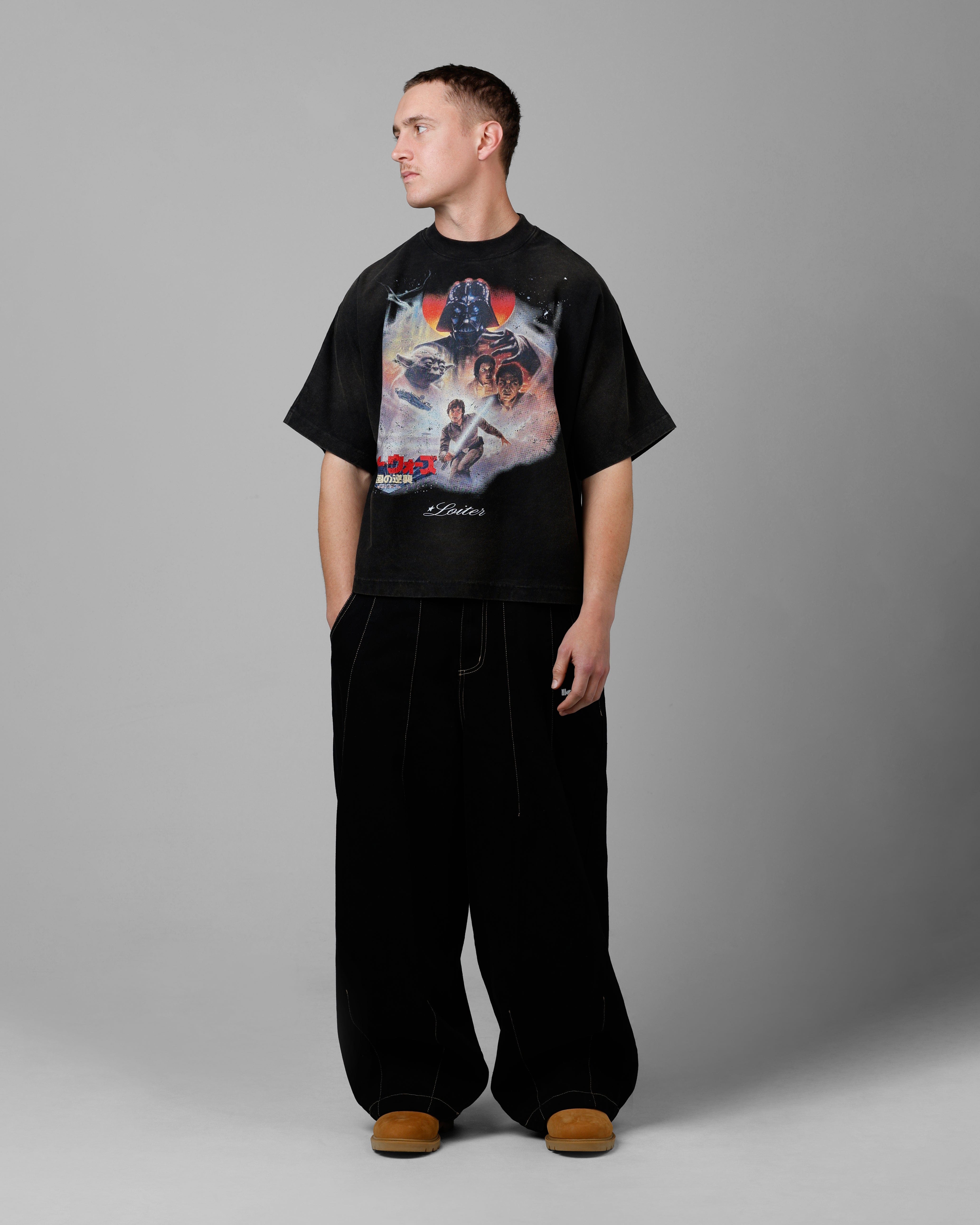 Loiter Star Wars Vintage T - Shirt Washed Black