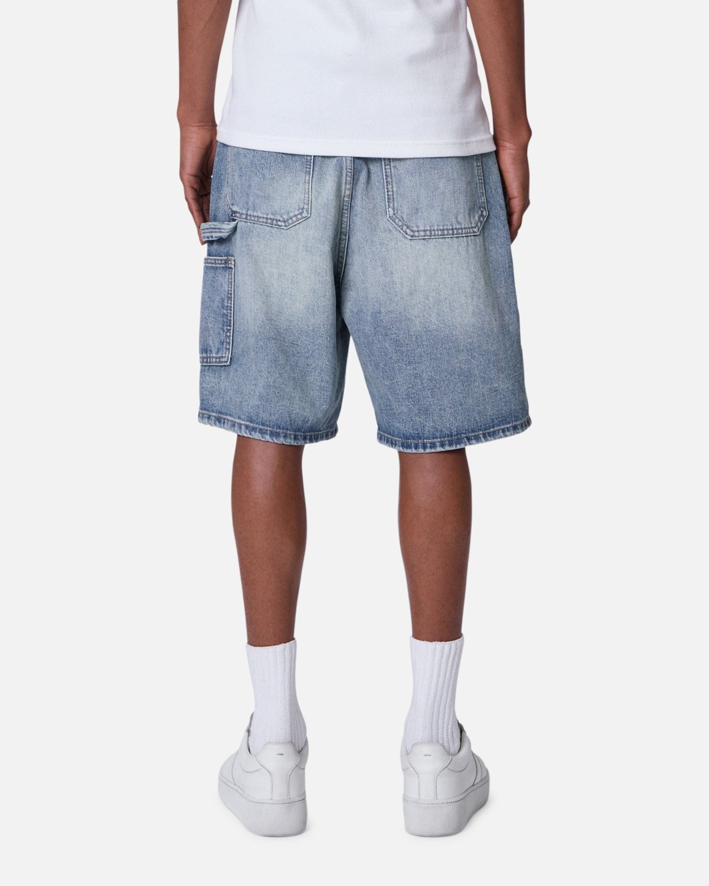 MNML Double Western Jewel Denim Shorts Blue