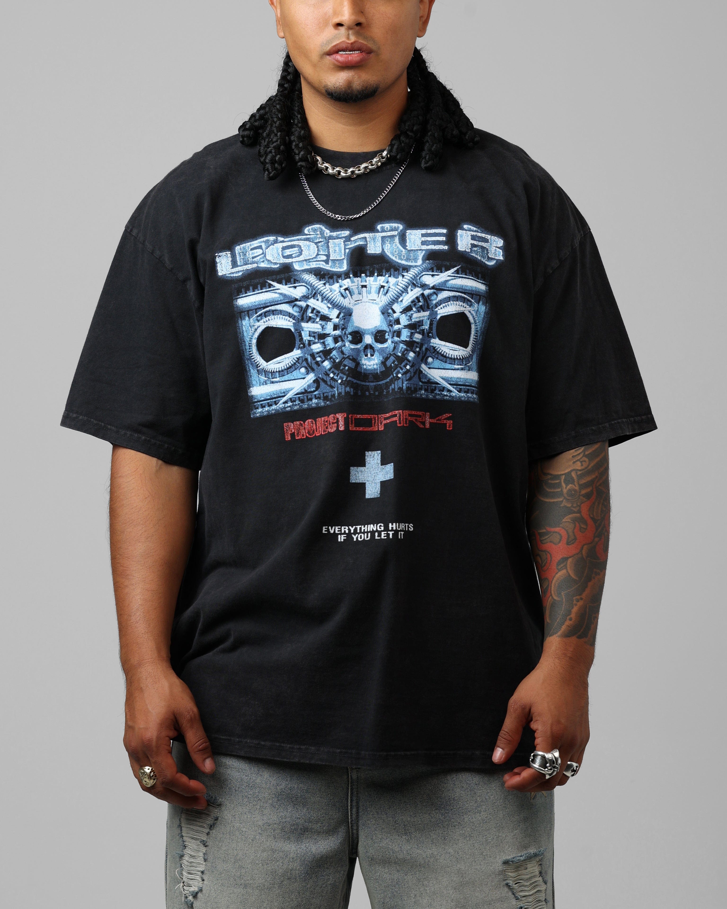 Loiter Void Vintage T - Shirt Black Wash