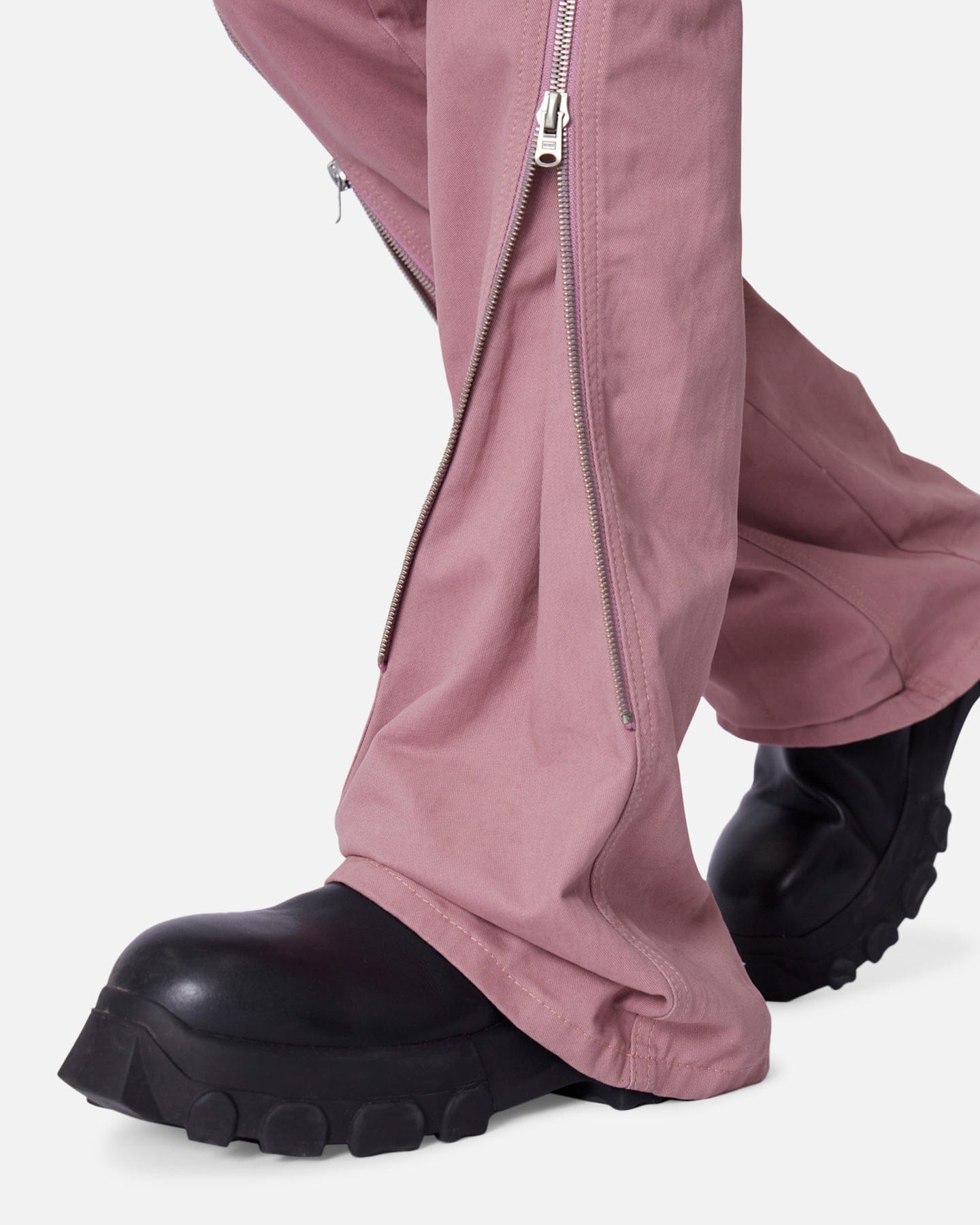 MNML D519 Zipper Flare Denim Jeans Pink