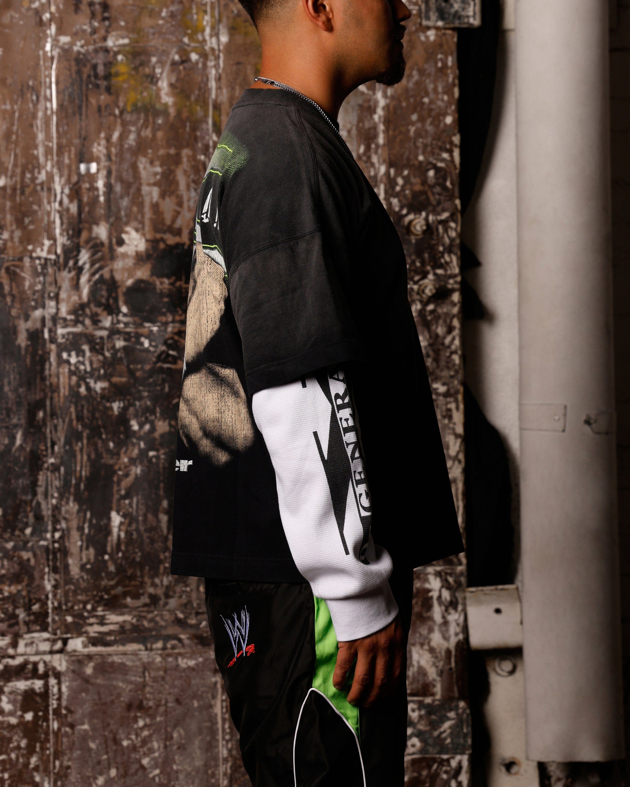 Loiter x WWE DX Generation Long Sleeve Vintage T - Shirt Black/White