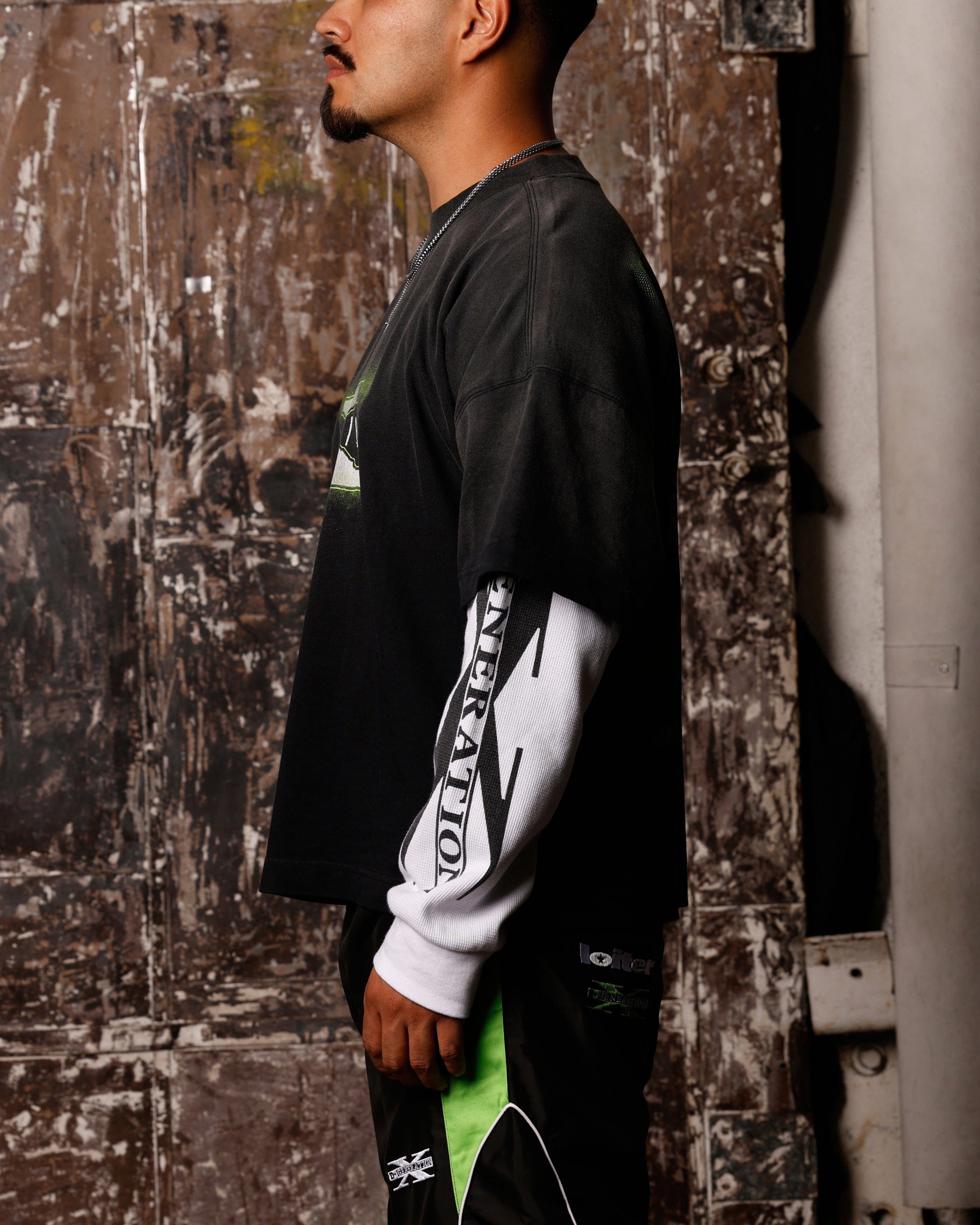Loiter x WWE DX Generation Long Sleeve Vintage T - Shirt Black/White