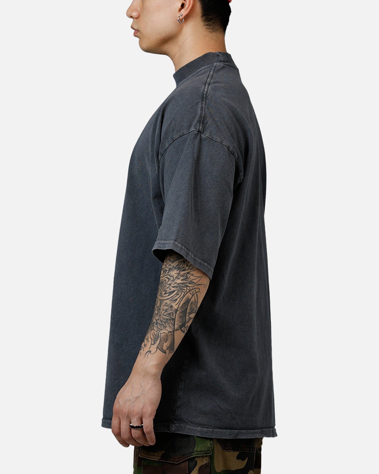 American Thrift Culture Kings Everyday Mock Neck T - Shirt Washed Charcoal