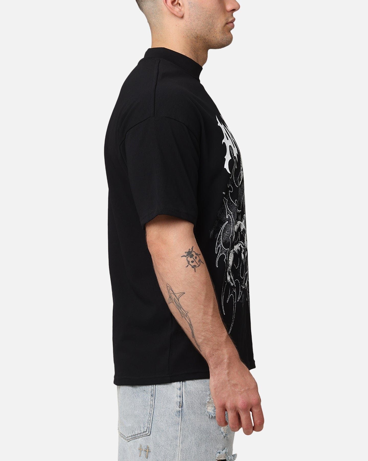 The Anti Order Invasion Mock Neck T - Shirt Black