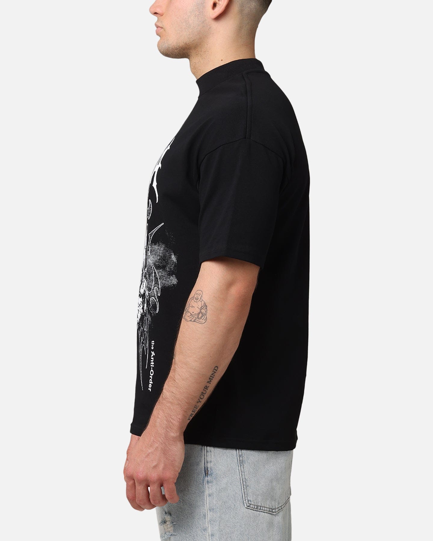 The Anti Order Invasion Mock Neck T - Shirt Black
