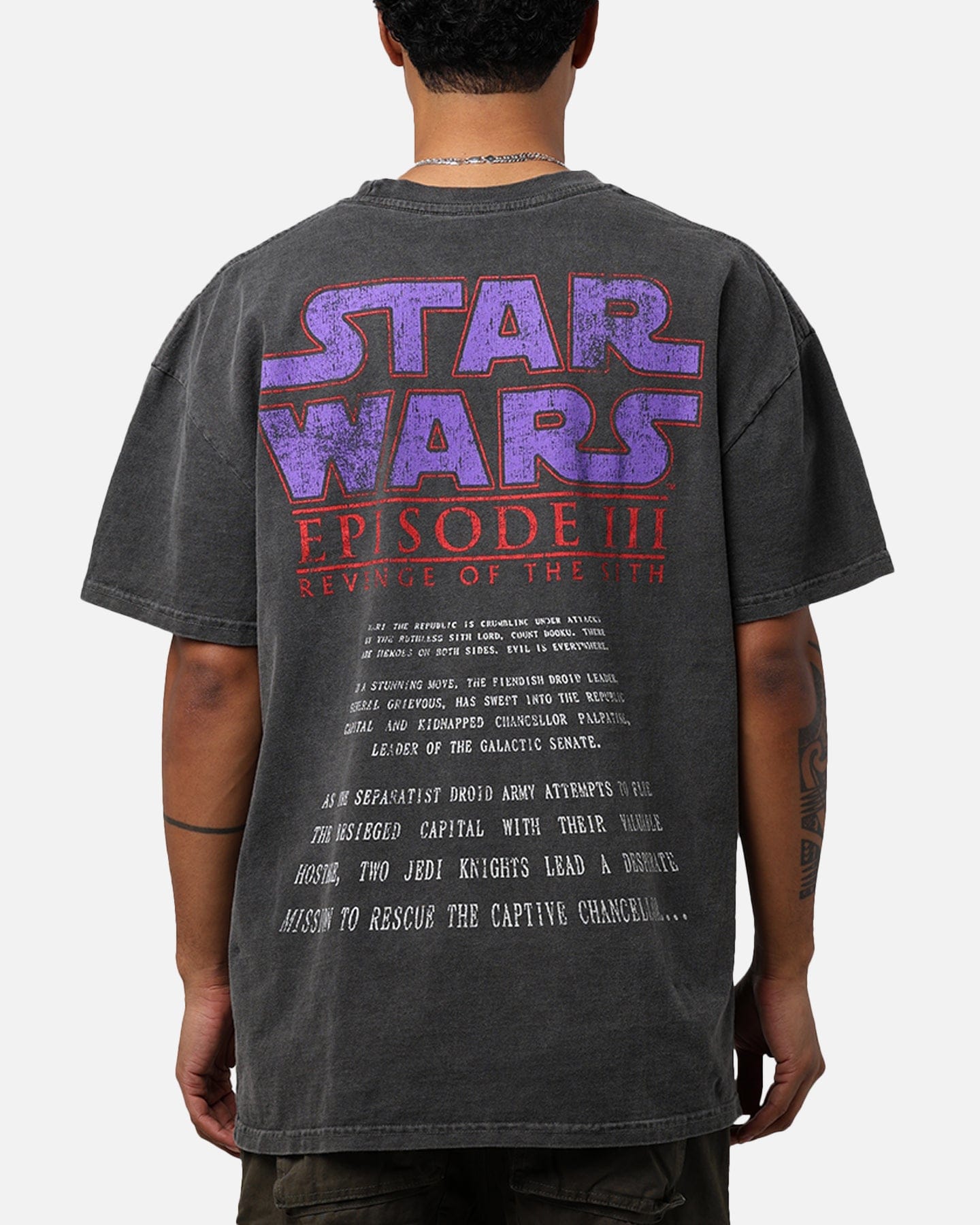 73studio Star Wars Episode III '05 Heavyweight Vintage T - Shirt Black Wash