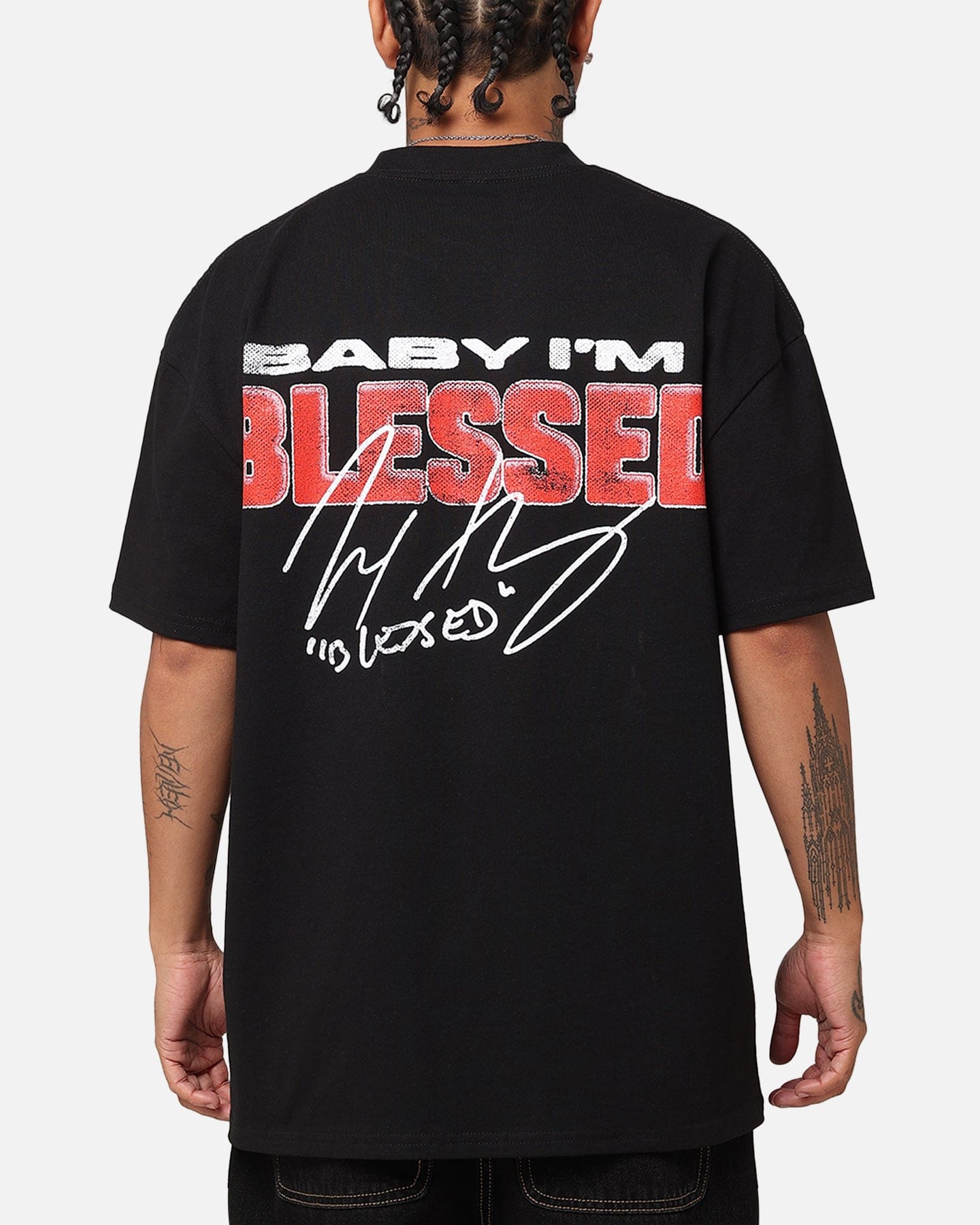 Culture KINGS UFC By Culture Kings Max Holloway Baby I'm Blessed Heavyweight T - Shirt Black