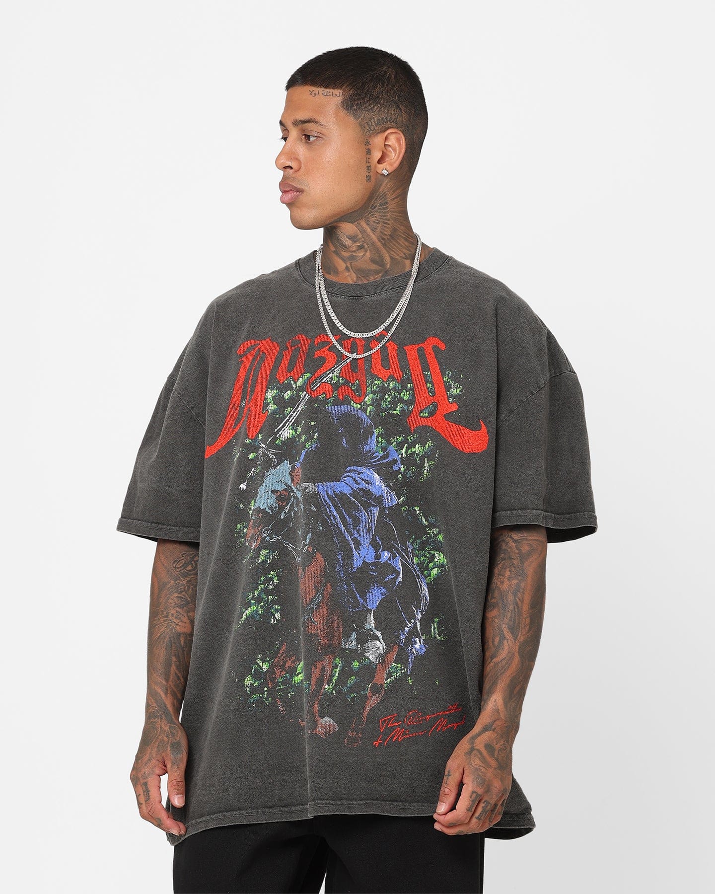 73studio x The Lord Of The Rings Nazgul Heavyweight Vintage T - Shirt Black Wash