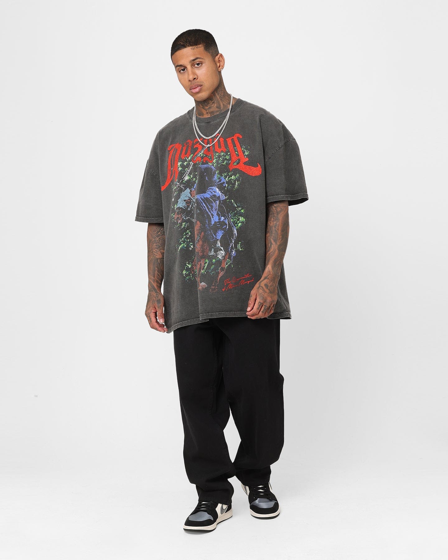 73studio x The Lord Of The Rings Nazgul Heavyweight Vintage T - Shirt Black Wash