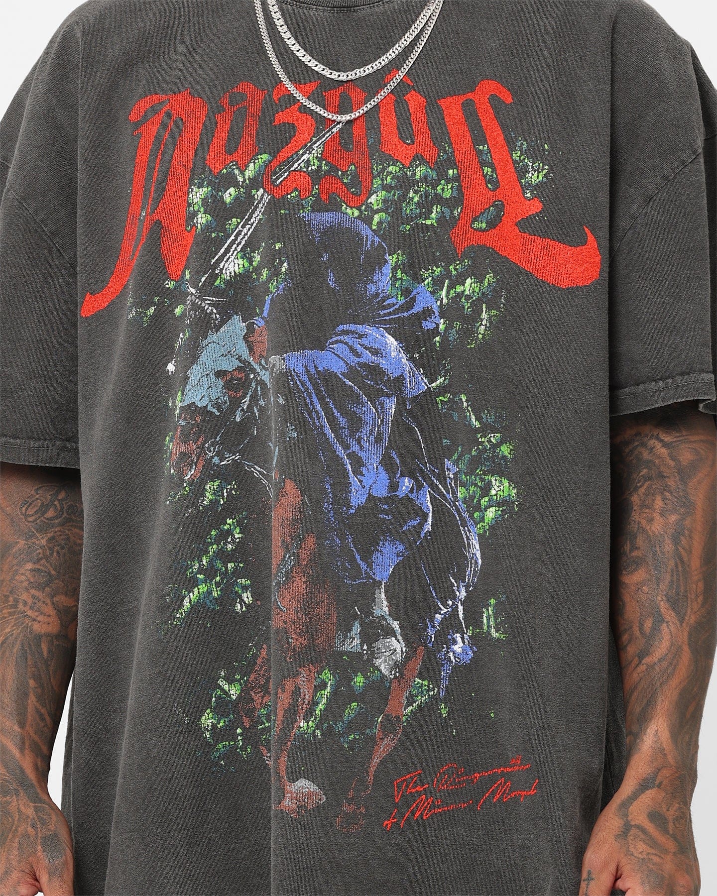 73studio x The Lord Of The Rings Nazgul Heavyweight Vintage T - Shirt Black Wash