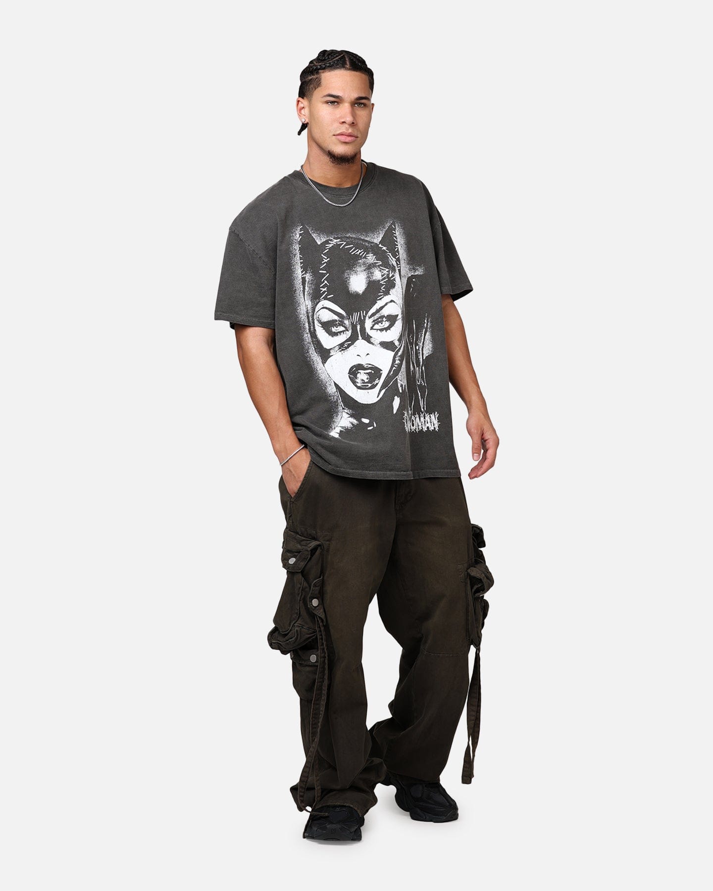 73studio x DC Batman Catwoman Heavyweight T - Shirt Black Wash