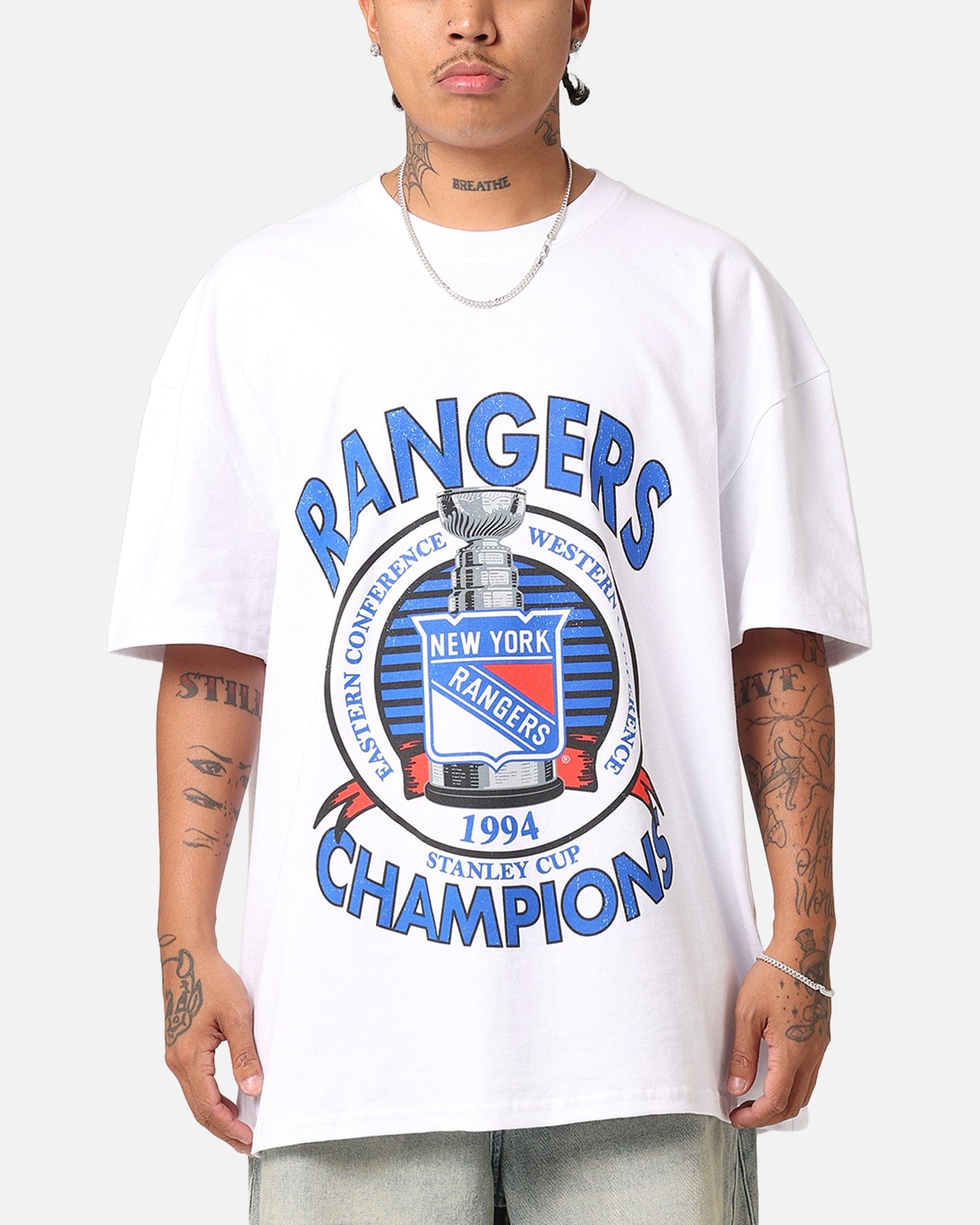 WHITE* Culture Kings New York Rangers 1994 Cup Heavyweight T - Shirt White