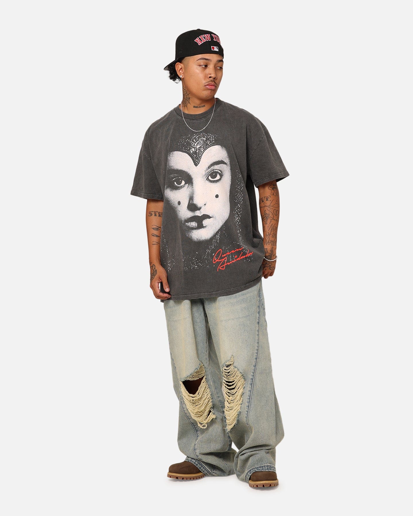 73studio Star Wars Queen Amidala Heavyweight T - Shirt Black Wash