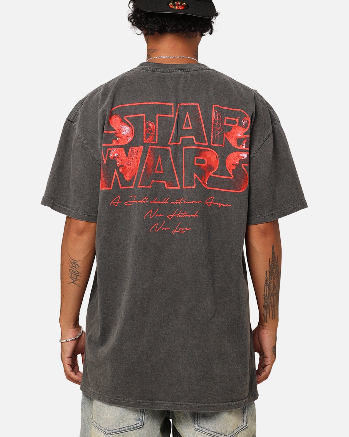 73studio Star Wars Queen Amidala Heavyweight T - Shirt Black Wash