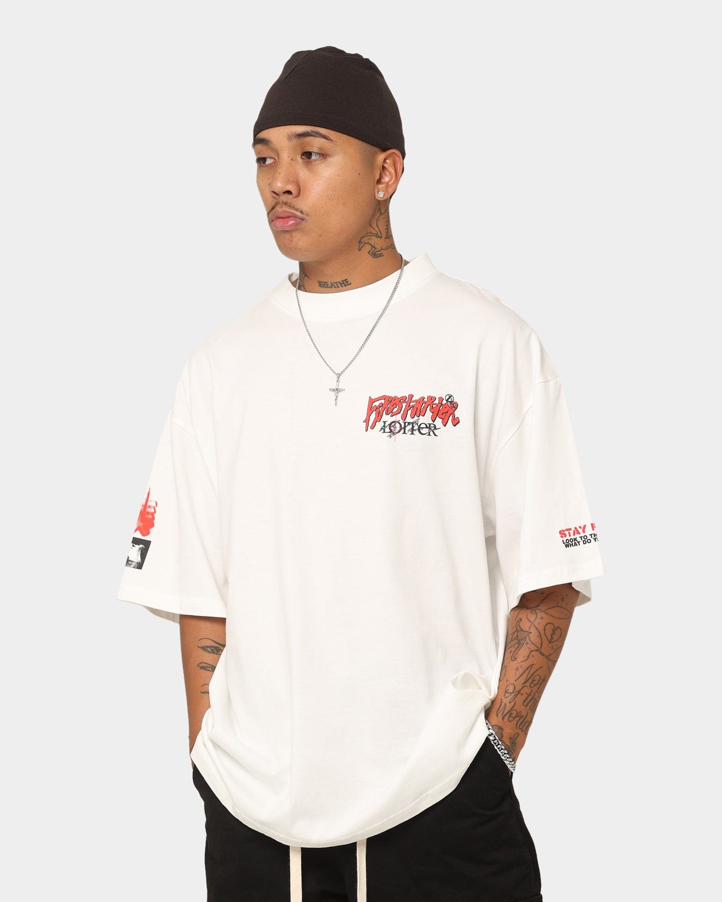Loiter Firestarter Vintage T - Shirt Off White