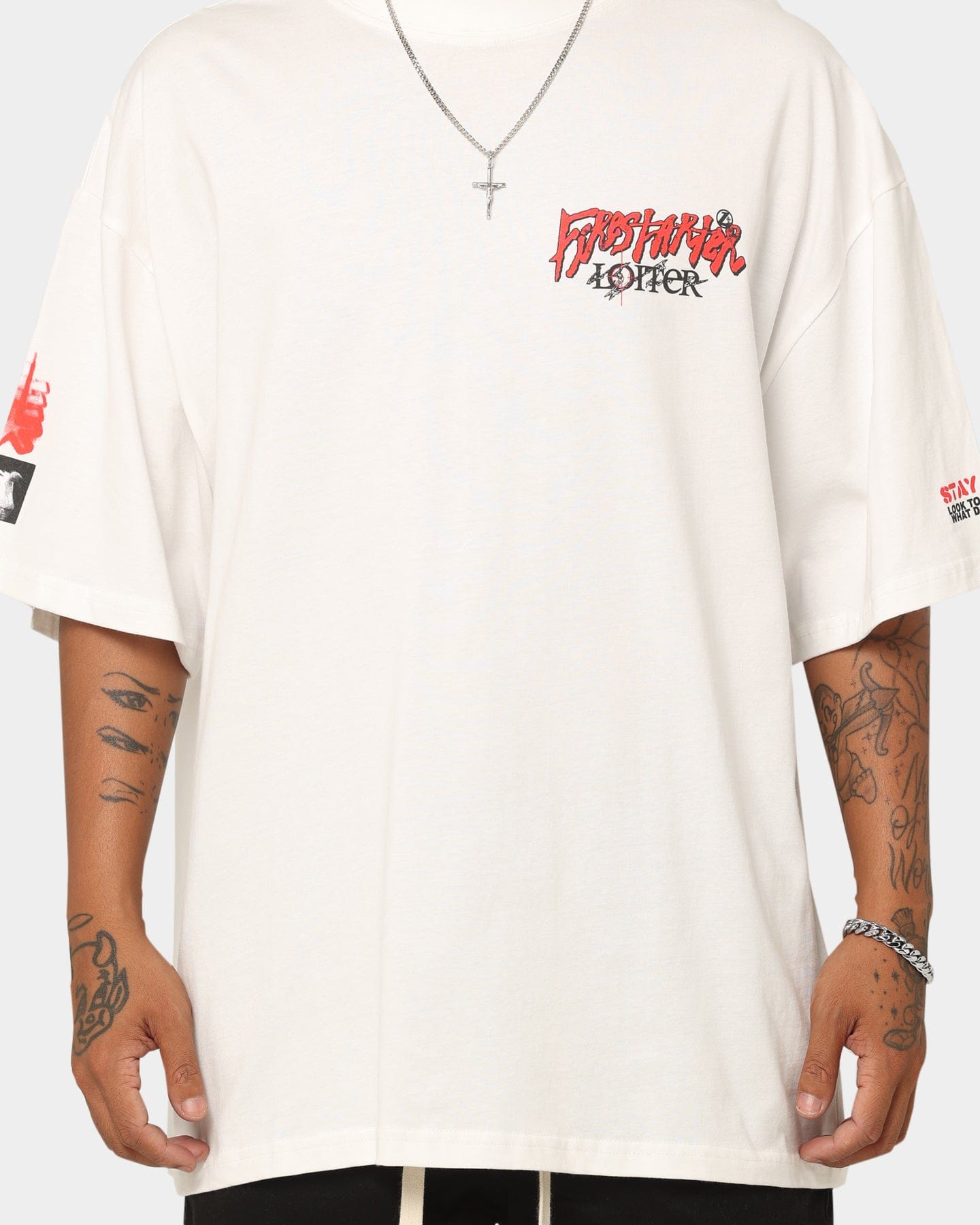 Loiter Firestarter Vintage T - Shirt Off White