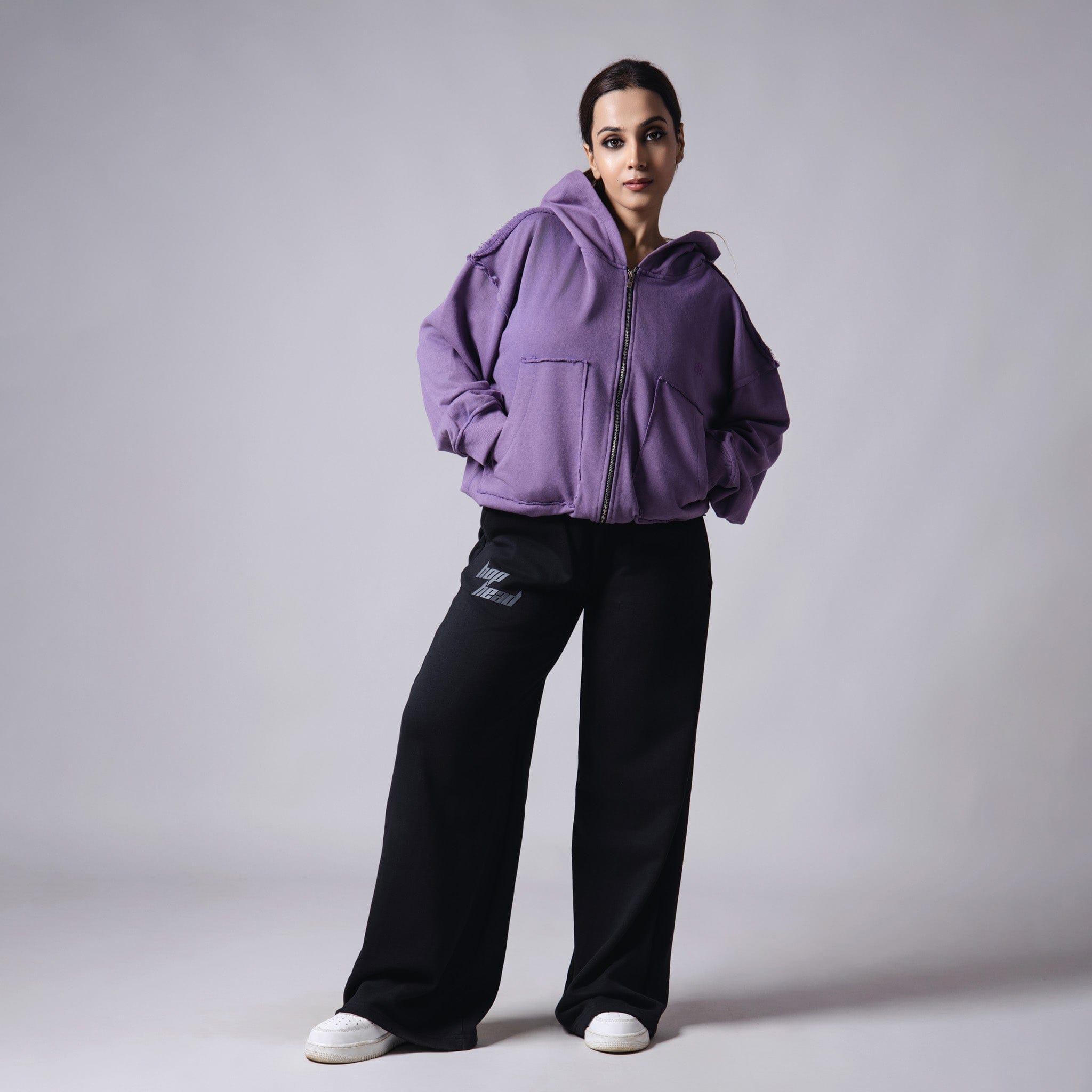 reverse PURPLE REVERSE STITCH ZIPPER