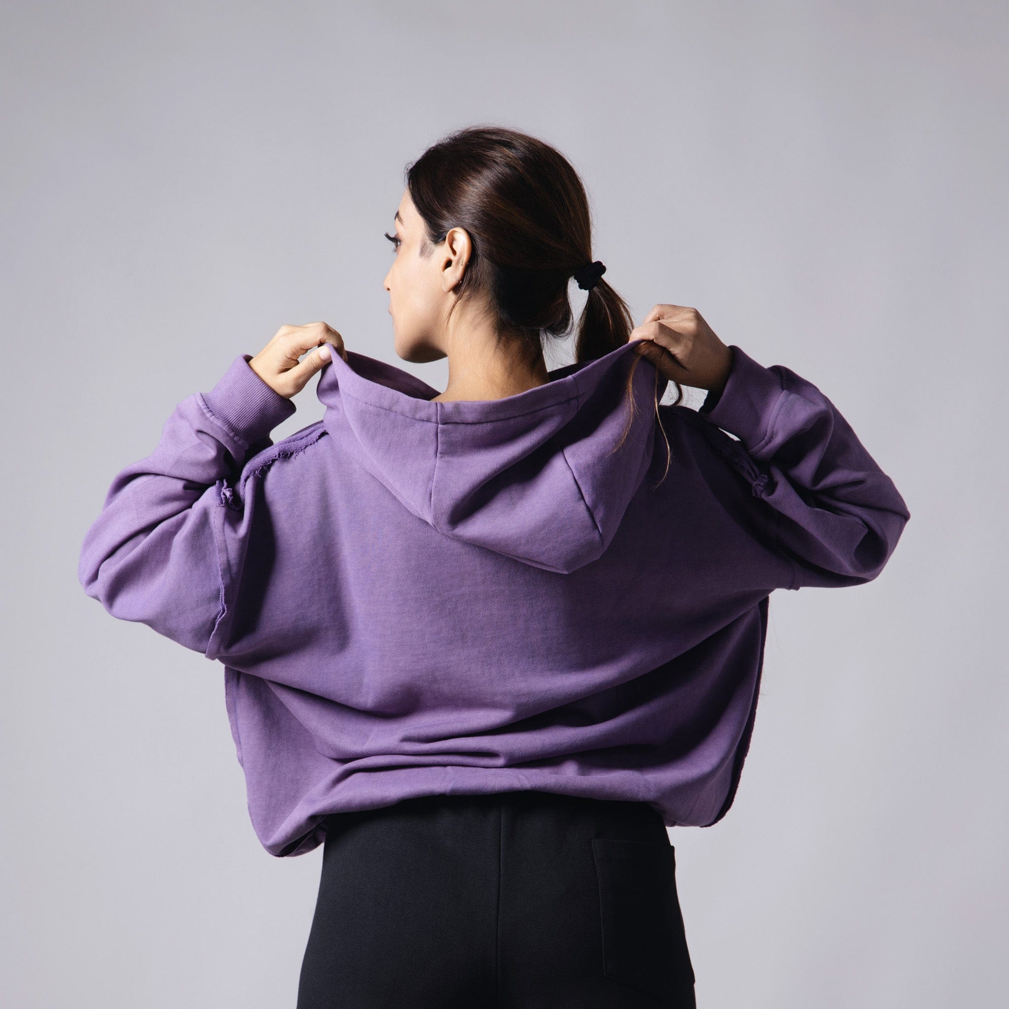 reverse PURPLE REVERSE STITCH ZIPPER